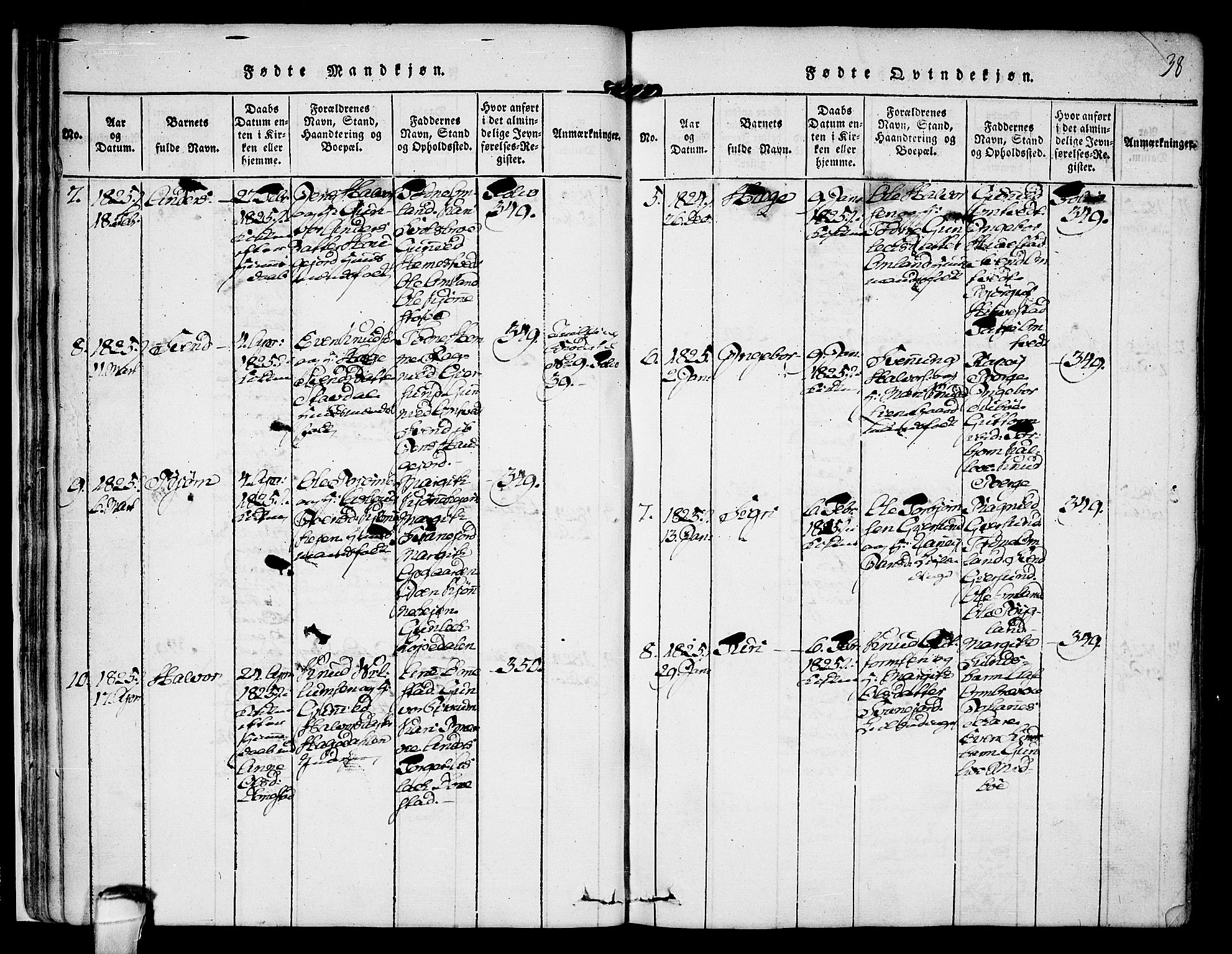 Kviteseid kirkebøker, SAKO/A-276/F/Fb/L0001: Parish register (official) no. II 1, 1815-1836, p. 38