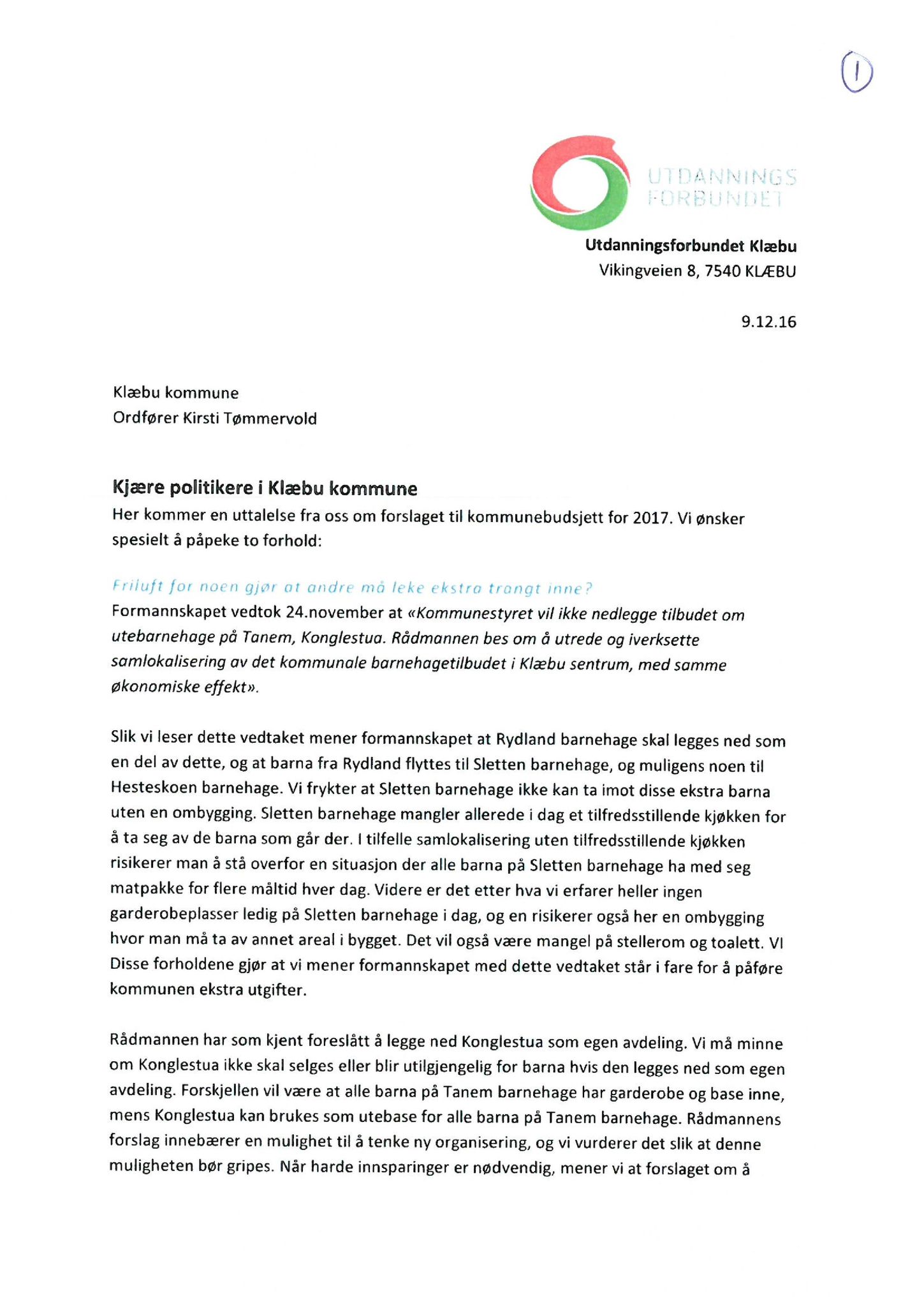 Klæbu Kommune, TRKO/KK/05-UOm/L008: Utvalg for omsorg - Møtedokumenter, 2017, p. 15