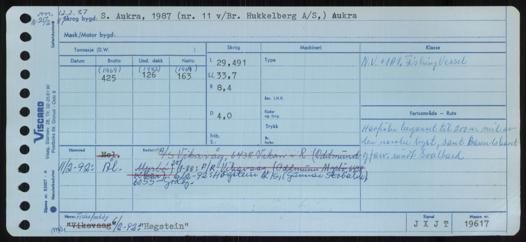 Sjøfartsdirektoratet med forløpere, Skipsmålingen, RA/S-1627/H/Ha/L0003/0001: Fartøy, Hilm-Mar / Fartøy, Hilm-Kol, p. 189