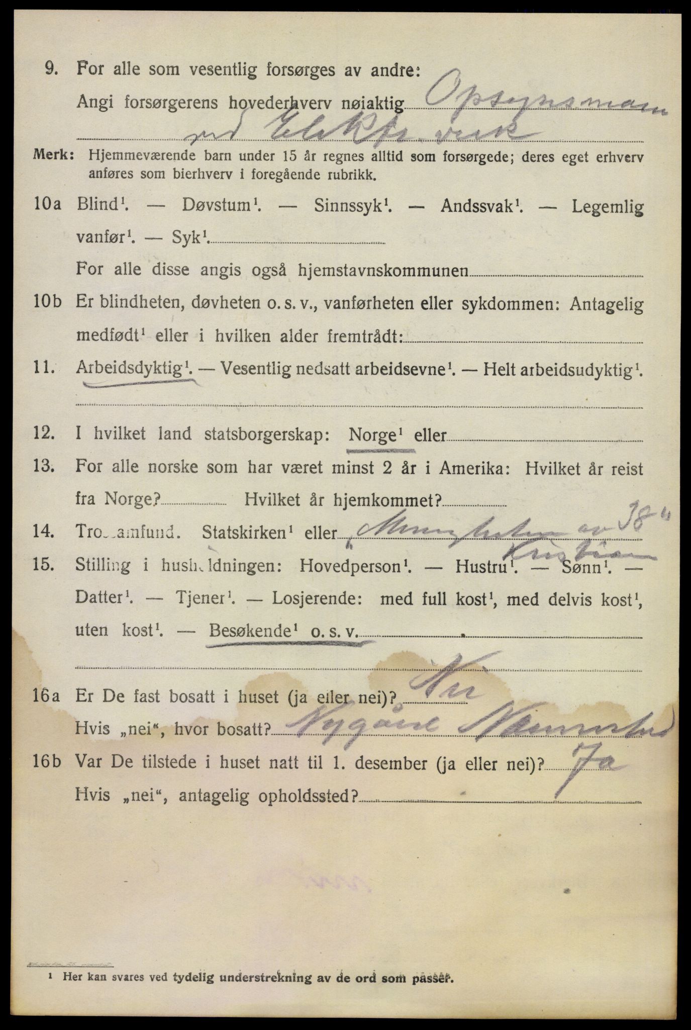 SAO, 1920 census for Lillestrøm, 1920, p. 3067