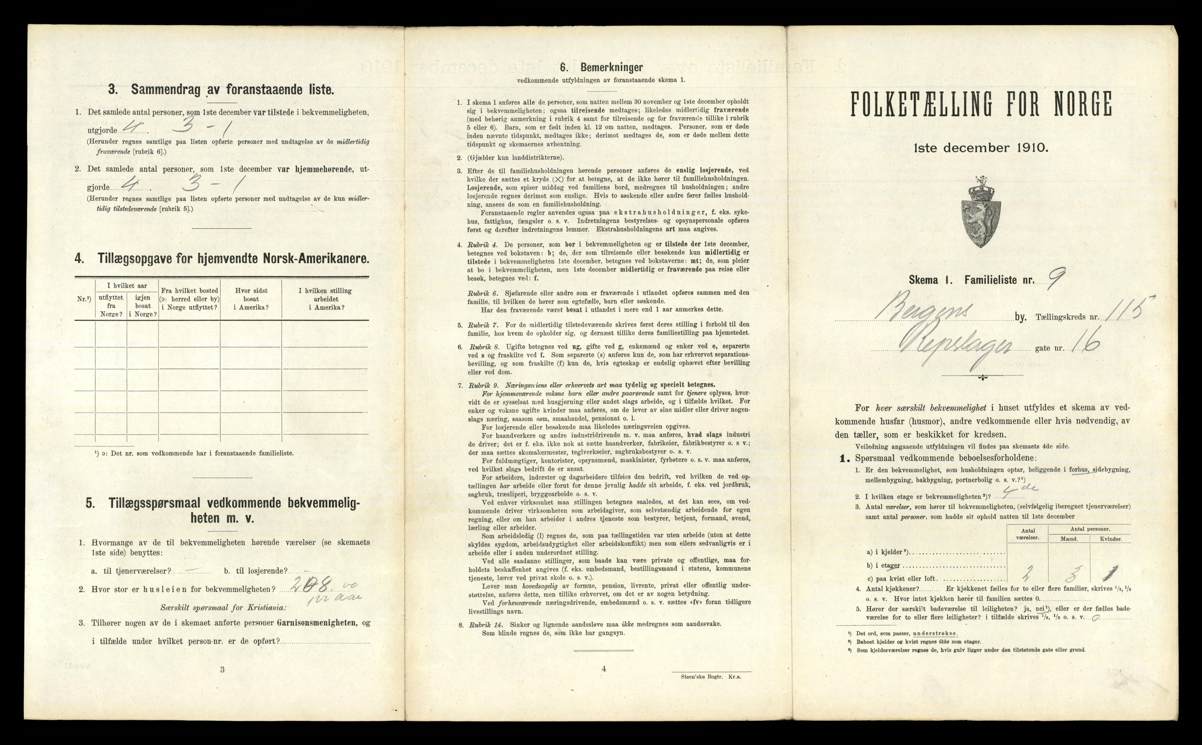 RA, 1910 census for Bergen, 1910, p. 40145