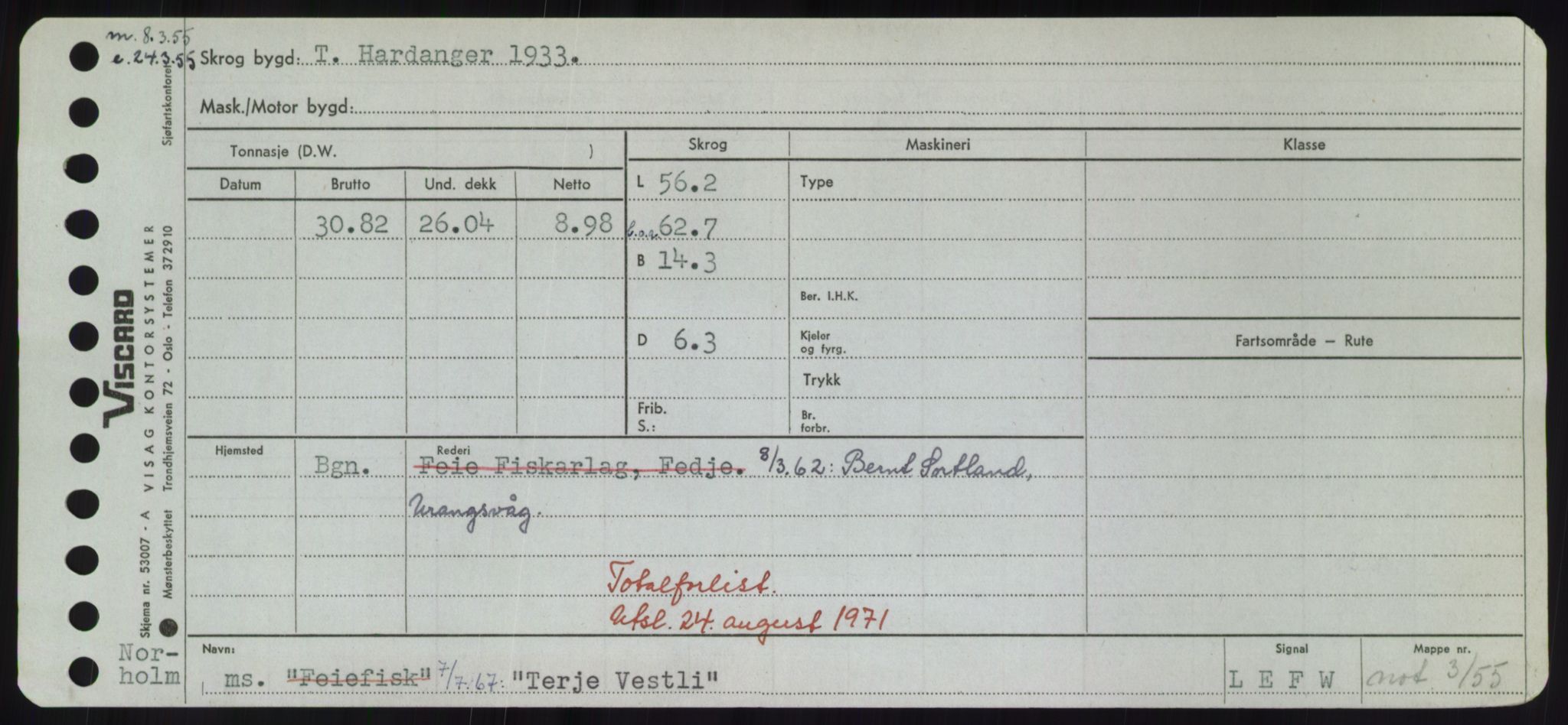 Sjøfartsdirektoratet med forløpere, Skipsmålingen, RA/S-1627/H/Hd/L0038: Fartøy, T-Th, p. 461