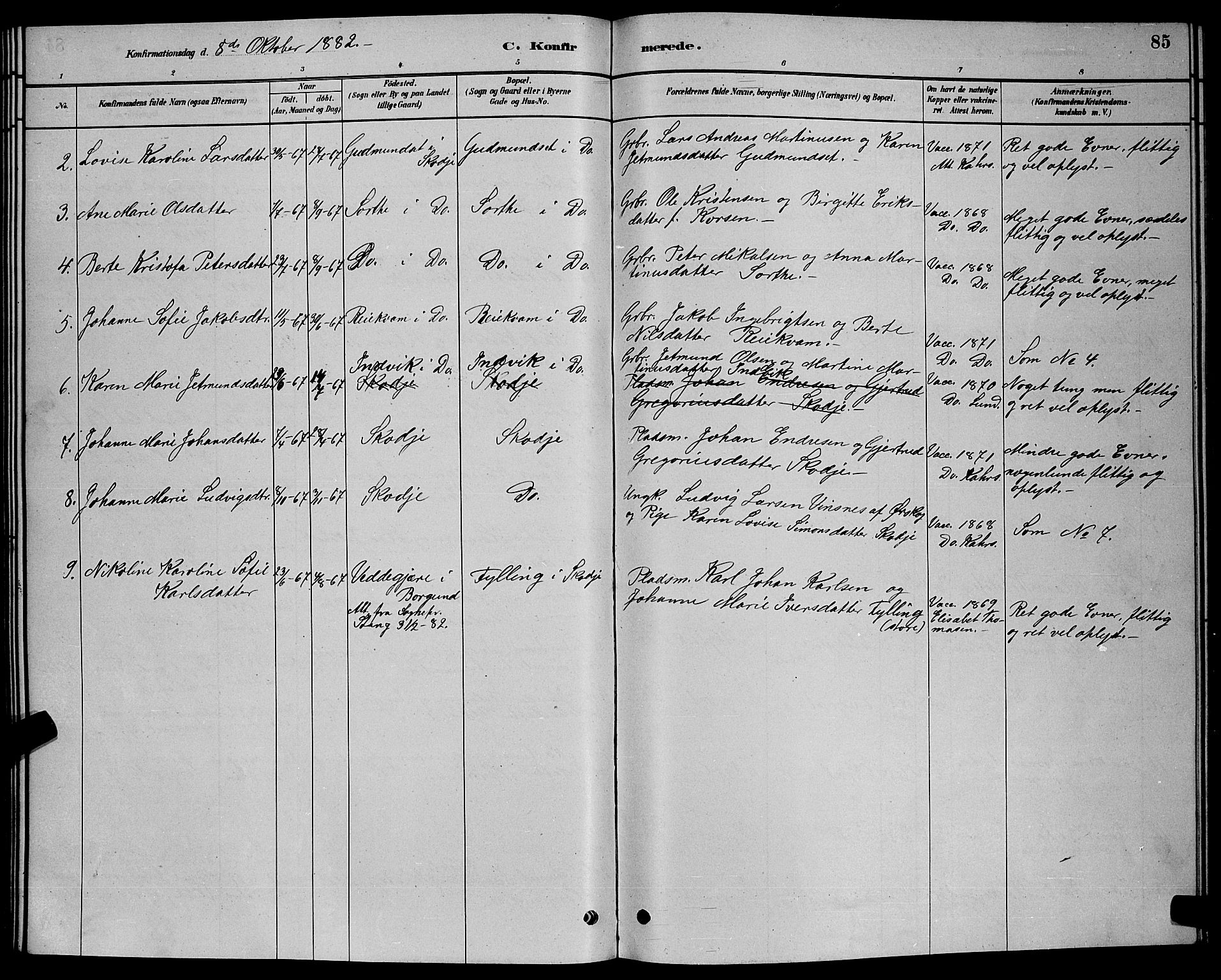 Ministerialprotokoller, klokkerbøker og fødselsregistre - Møre og Romsdal, AV/SAT-A-1454/524/L0365: Parish register (copy) no. 524C06, 1880-1899, p. 85