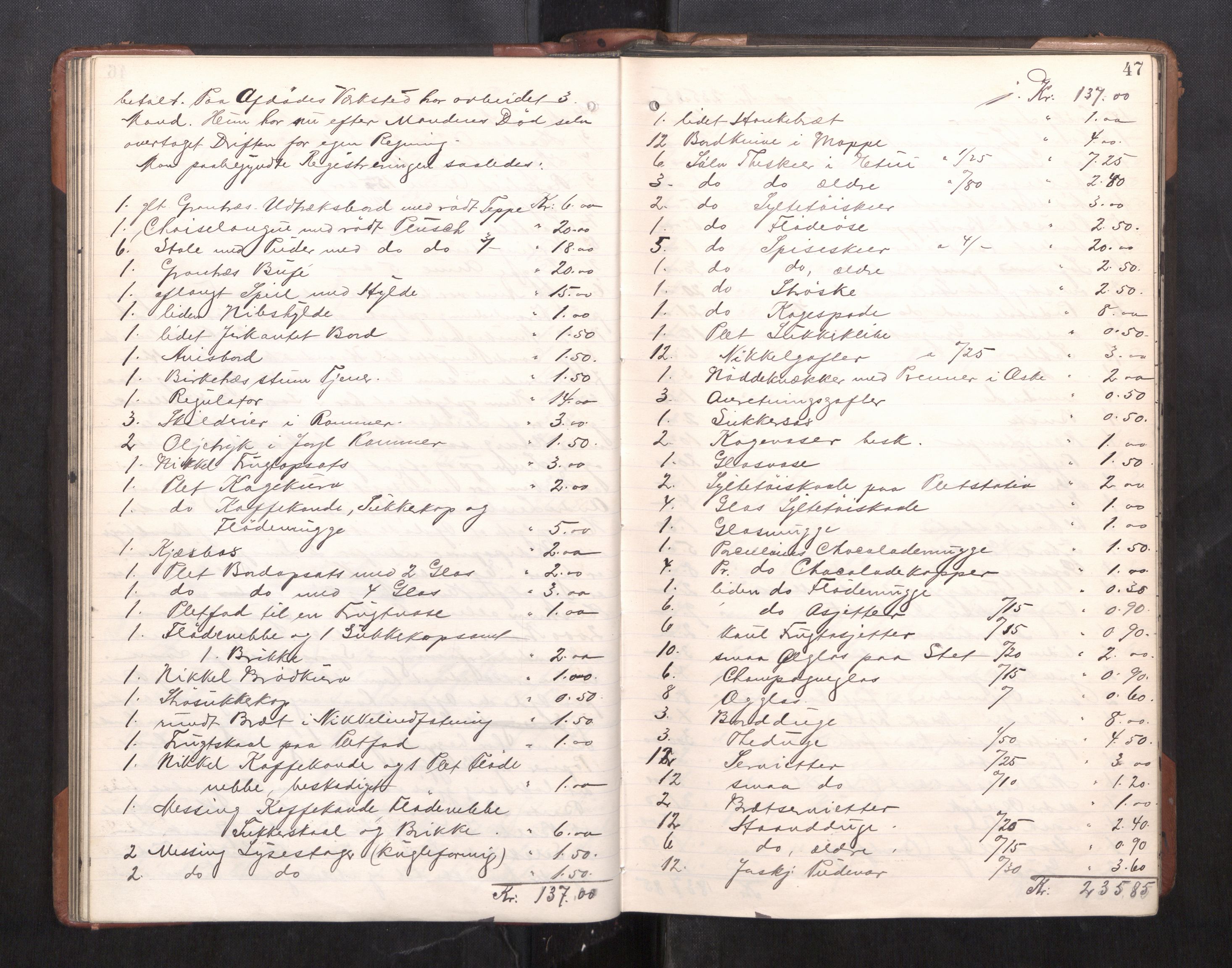 Trondheim byfogd, AV/SAT-A-0003/1/3/3C/L0025: Skifteregistreringsprotokoll - 24/1-14/7. (u/ register), 1906-1909, p. 47