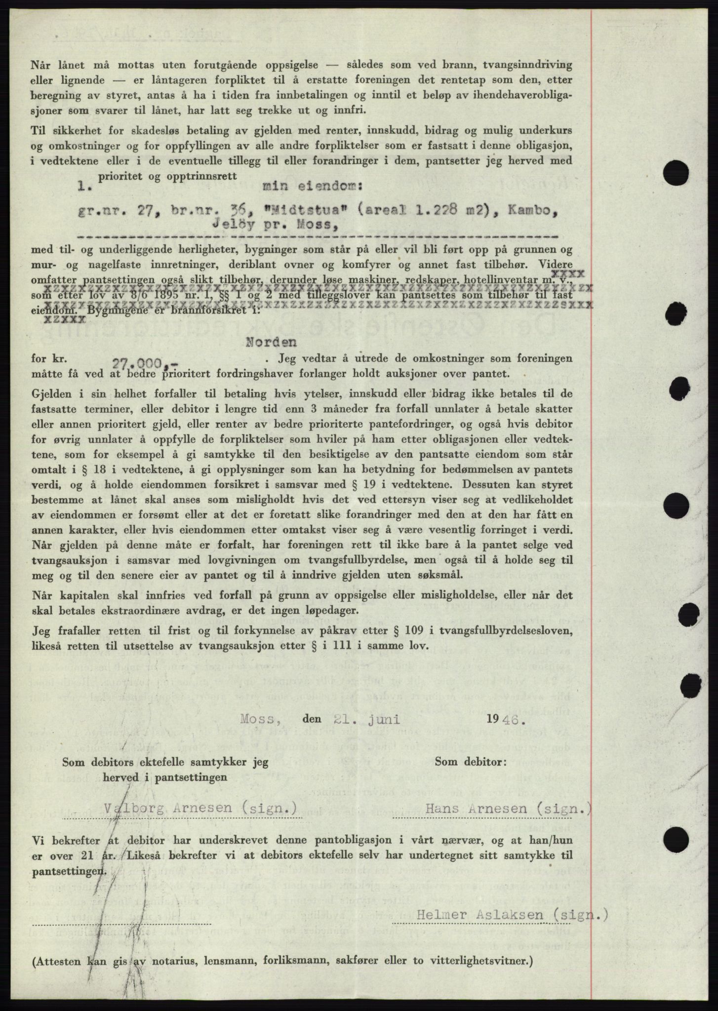 Moss sorenskriveri, AV/SAO-A-10168: Mortgage book no. B15, 1946-1946, Diary no: : 1414/1946