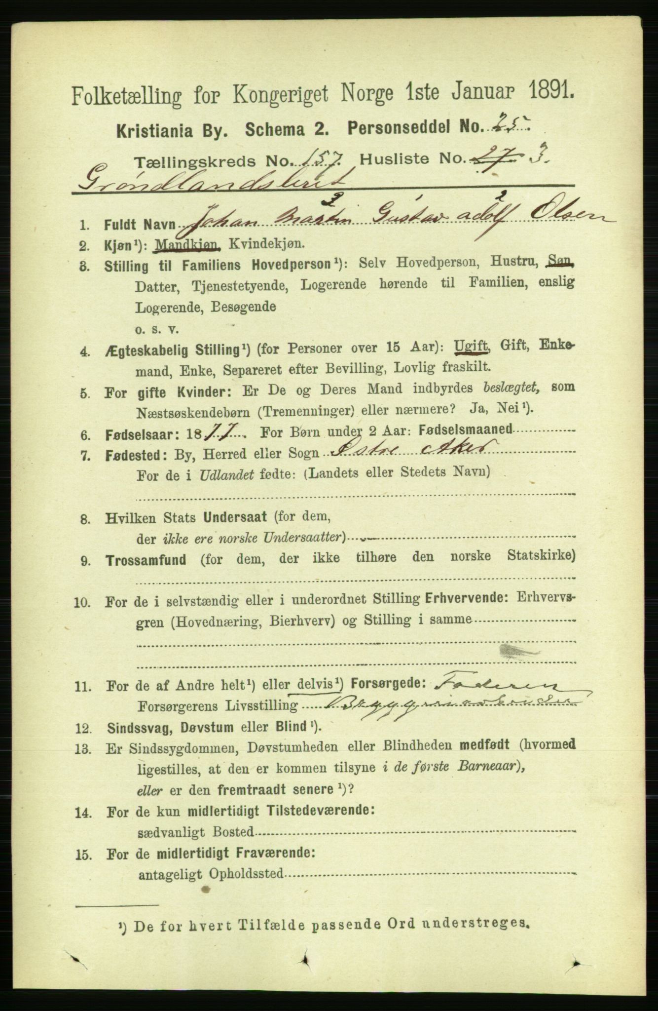 RA, 1891 census for 0301 Kristiania, 1891, p. 89294