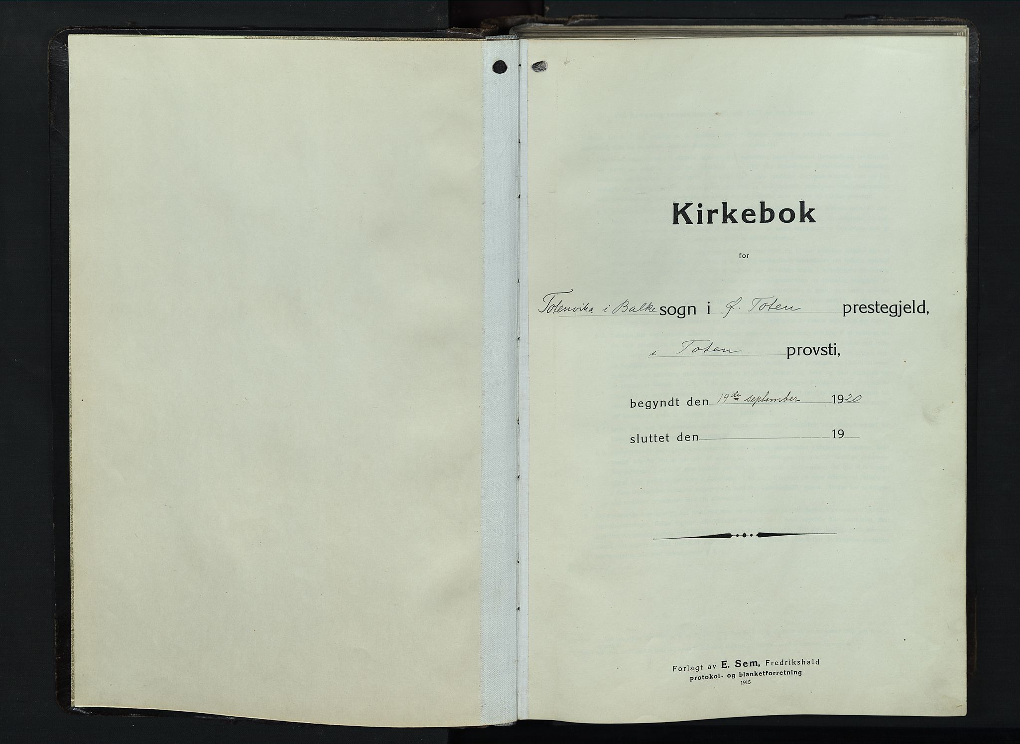Balke prestekontor, SAH/PREST-106/H/Ha/Hab/L0001: Parish register (copy) no. 1, 1920-1955