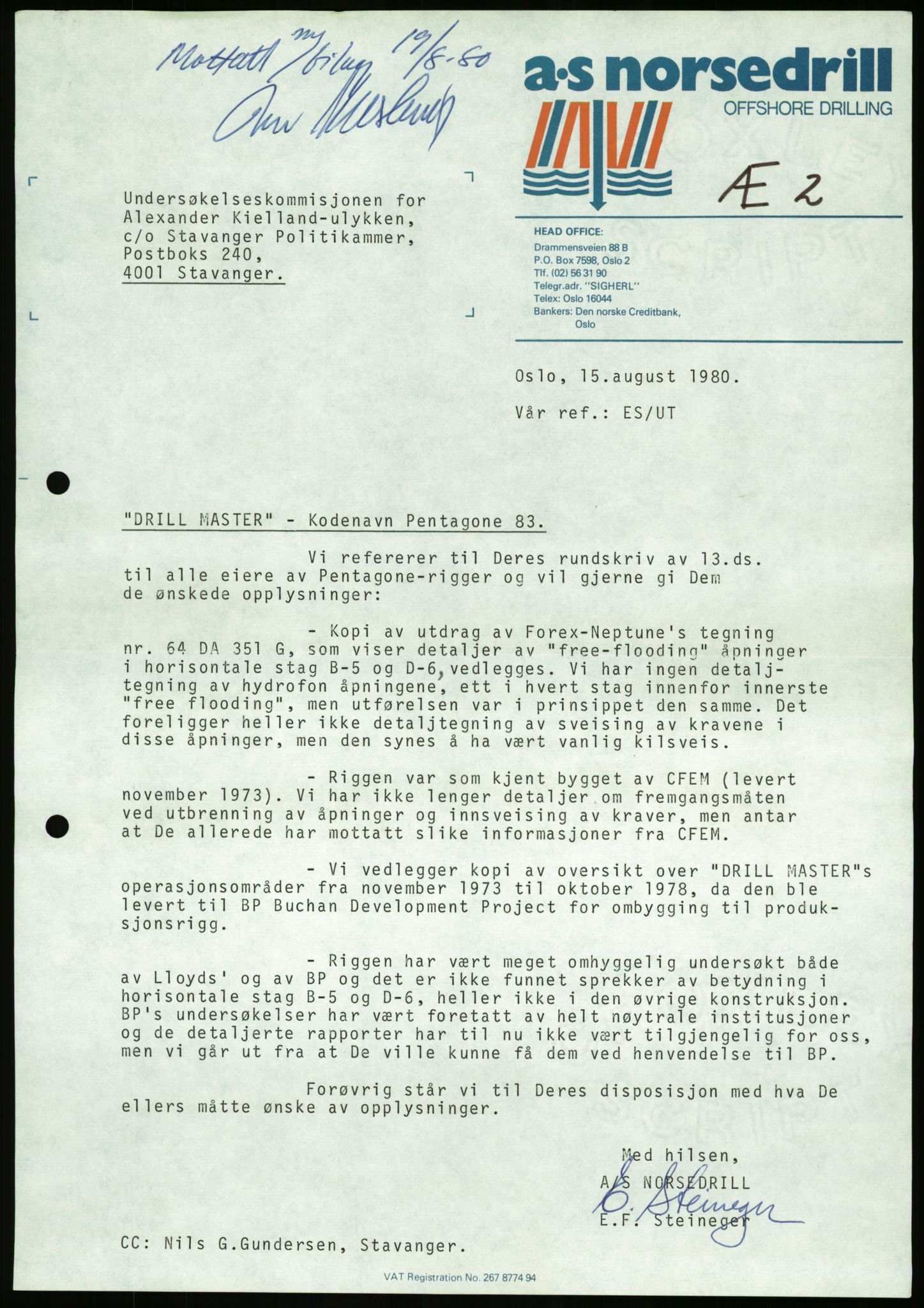 Justisdepartementet, Granskningskommisjonen ved Alexander Kielland-ulykken 27.3.1980, AV/RA-S-1165/D/L0023: Æ Øvrige Pentagone-rigger (Doku.liste + Æ1-Æ2, Æ4 av 4  - Æ3 mangler)/ ALK - SINTEF-undersøkelse av bruddflater og materialer (STF01 F80008), 1980-1981, p. 10