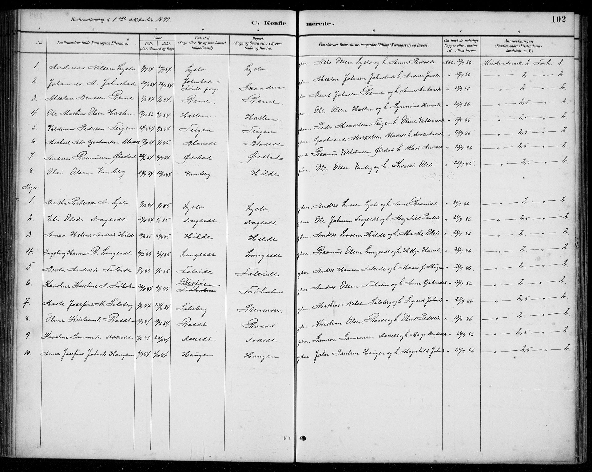 Innvik sokneprestembete, SAB/A-80501: Parish register (copy) no. A 3, 1886-1912, p. 102