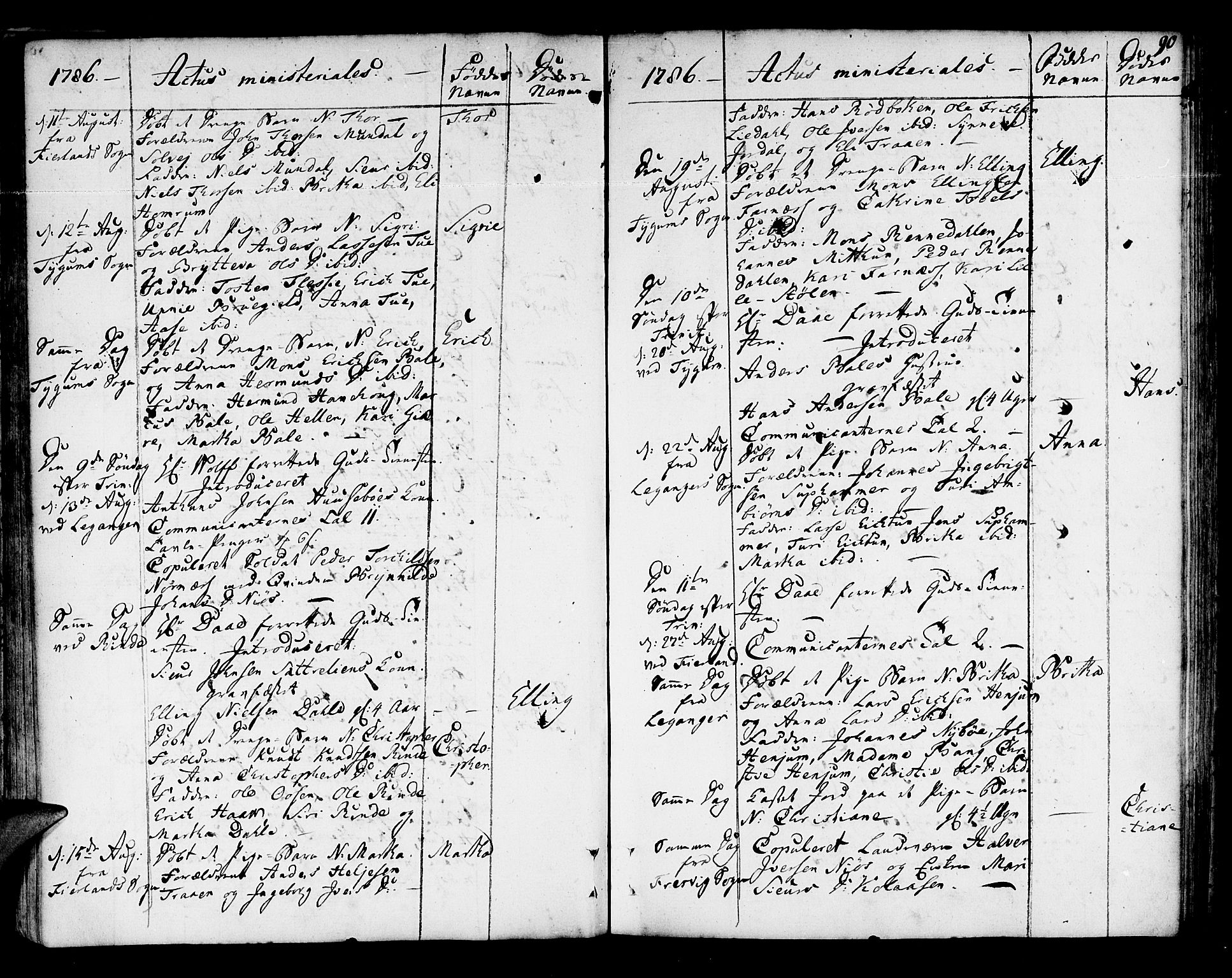 Leikanger sokneprestembete, AV/SAB-A-81001/H/Haa/Haaa/L0004: Parish register (official) no. A 4, 1770-1791, p. 90