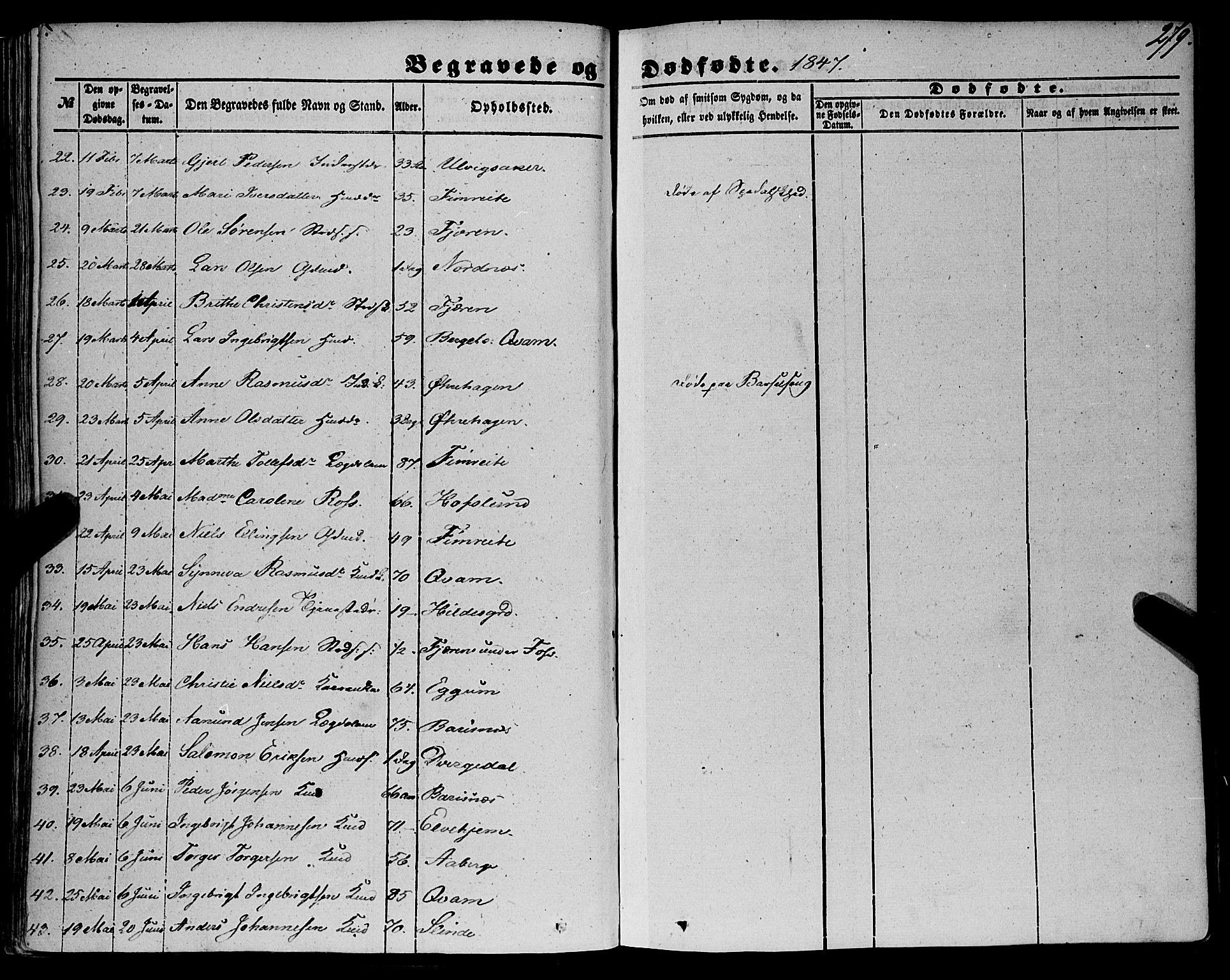 Sogndal sokneprestembete, AV/SAB-A-81301/H/Haa/Haaa/L0012II: Parish register (official) no. A 12II, 1847-1877, p. 279