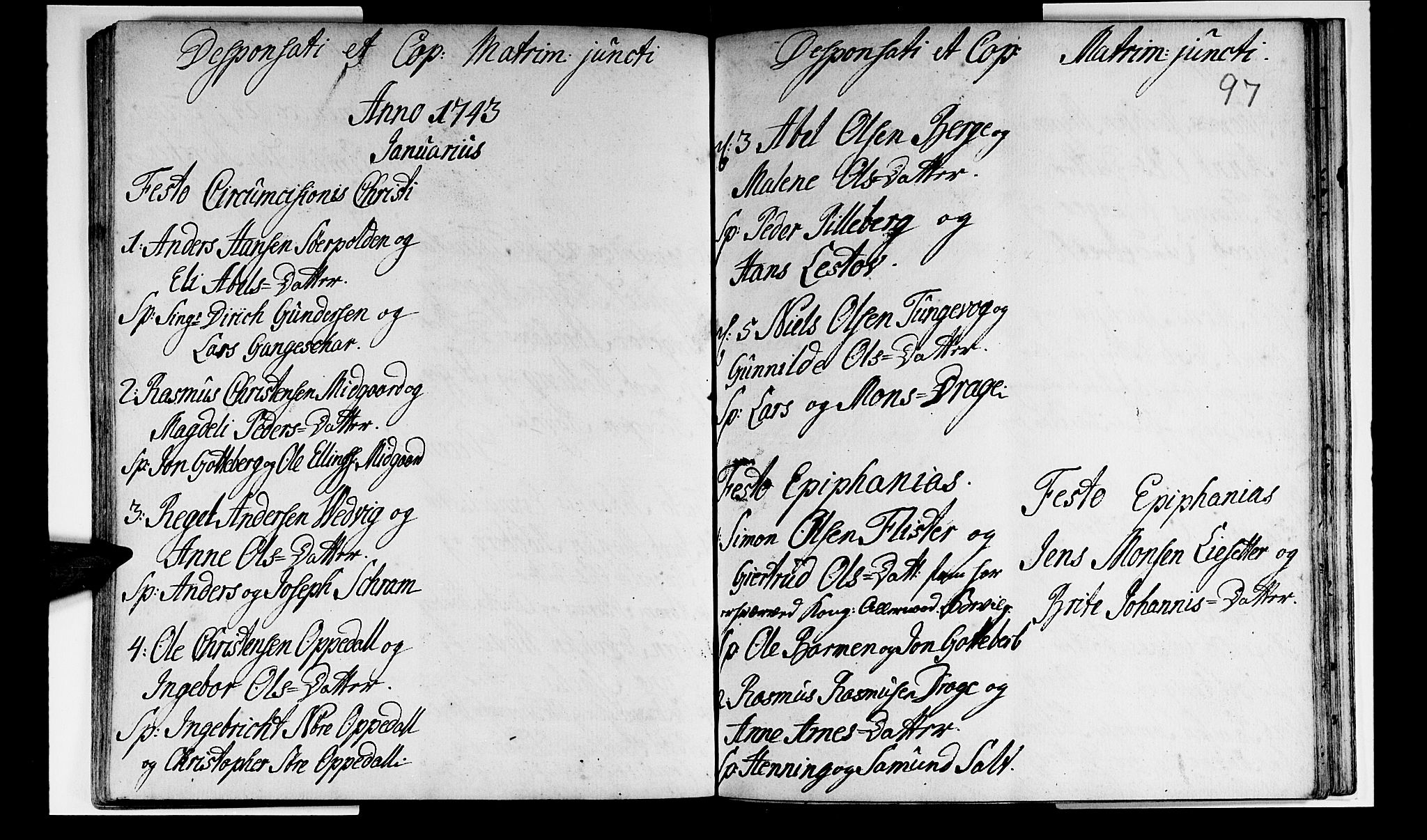 Selje sokneprestembete, AV/SAB-A-99938/H/Ha/Haa/Haaa: Parish register (official) no. A 3, 1731-1743, p. 97