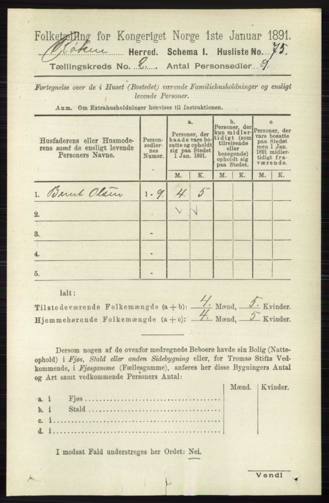 RA, 1891 census for 0627 Røyken, 1891, p. 542