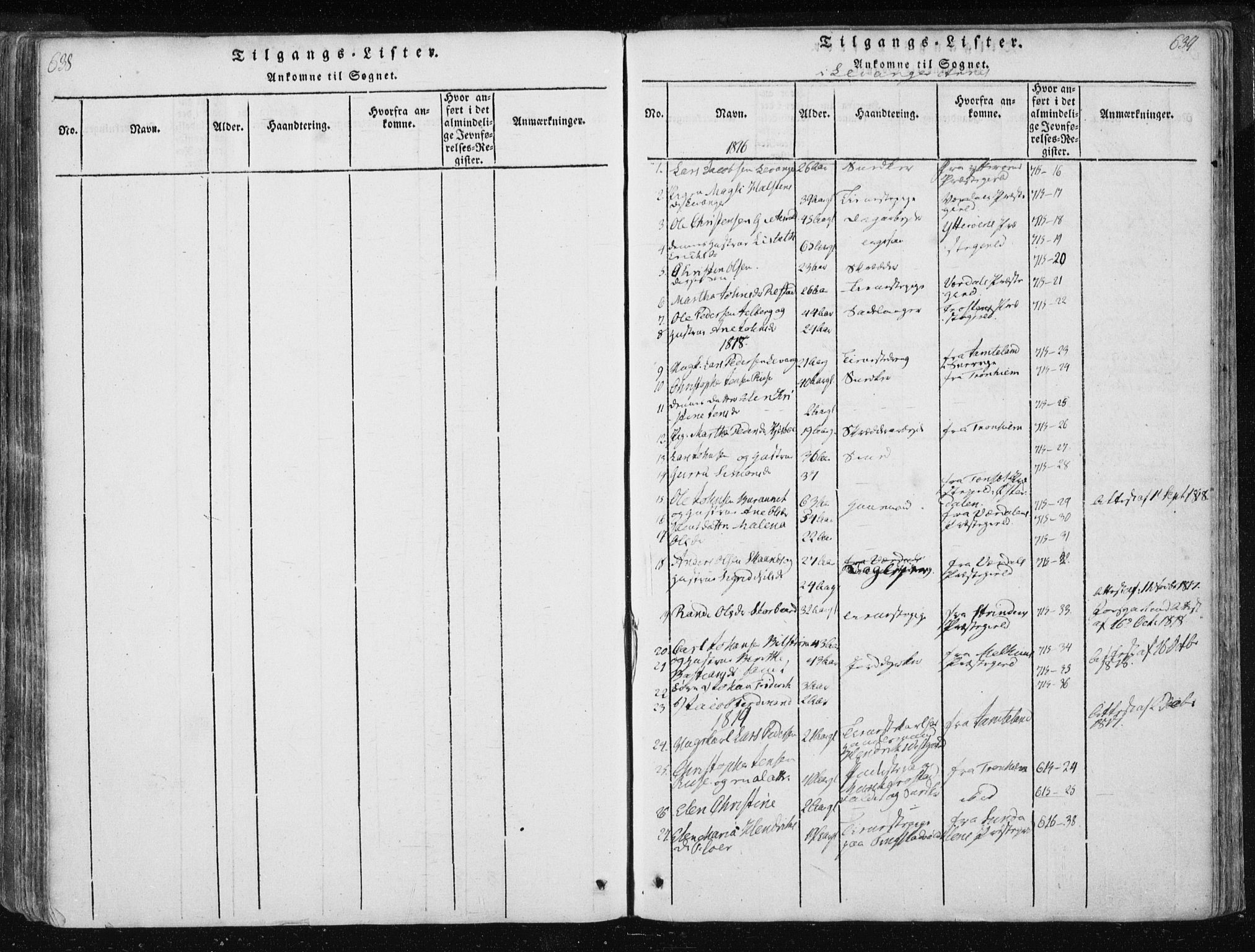 Ministerialprotokoller, klokkerbøker og fødselsregistre - Nord-Trøndelag, SAT/A-1458/717/L0148: Parish register (official) no. 717A04 /2, 1816-1825, p. 638-639