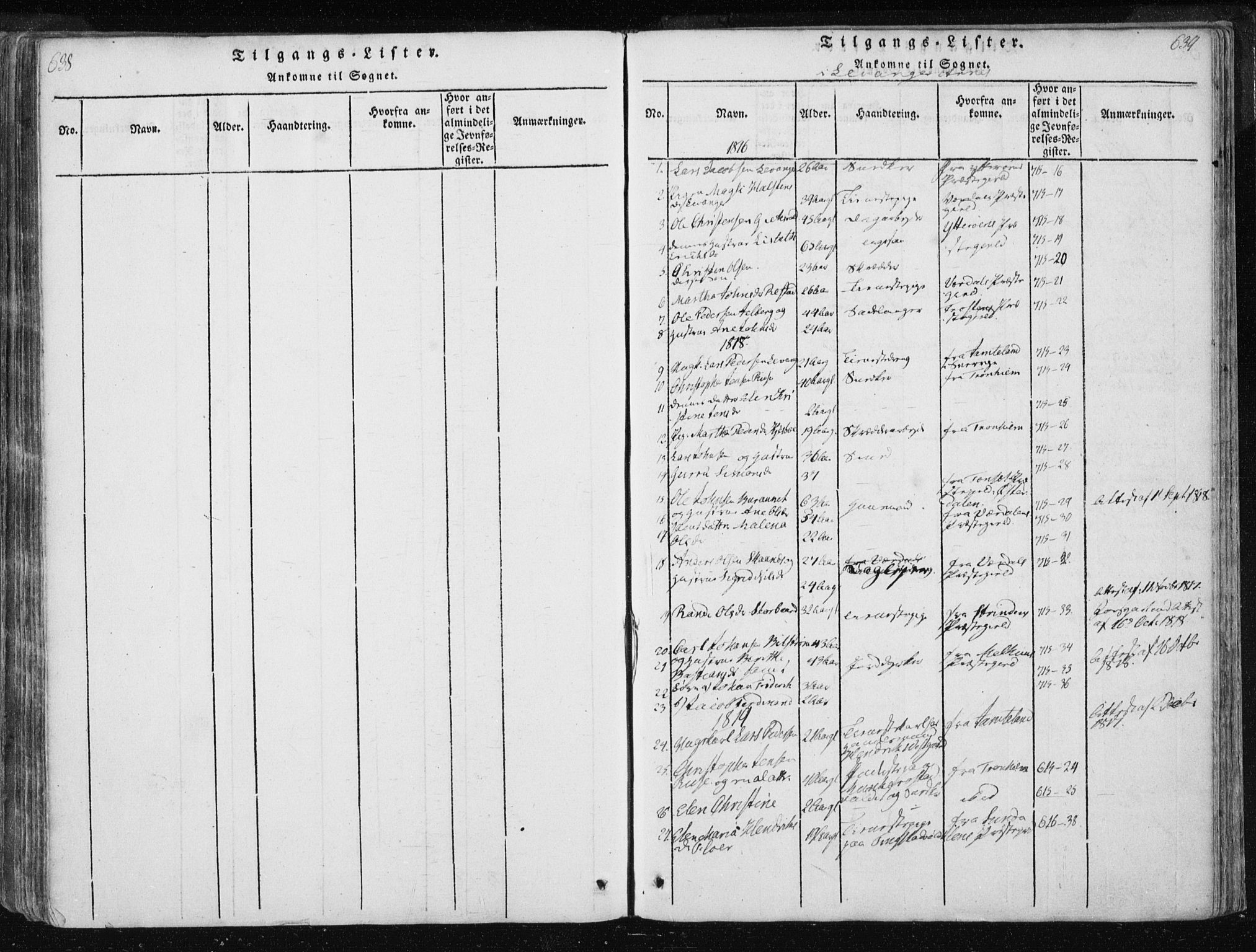 Ministerialprotokoller, klokkerbøker og fødselsregistre - Nord-Trøndelag, AV/SAT-A-1458/717/L0148: Parish register (official) no. 717A04 /2, 1816-1825, p. 638-639