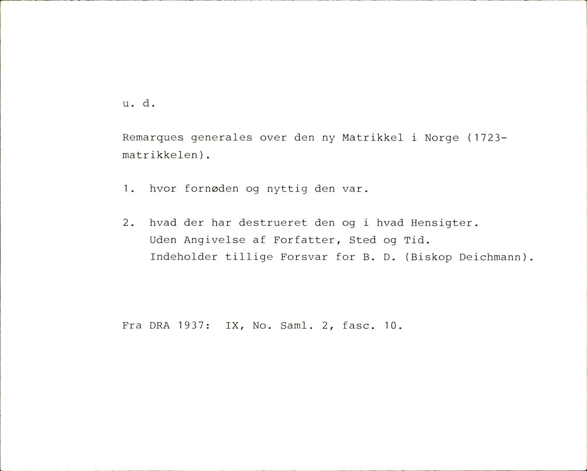 Riksarkivets diplomsamling, AV/RA-EA-5965/F35/F35f/L0002: Regestsedler: Diplomer fra DRA 1937 og 1996, p. 1068