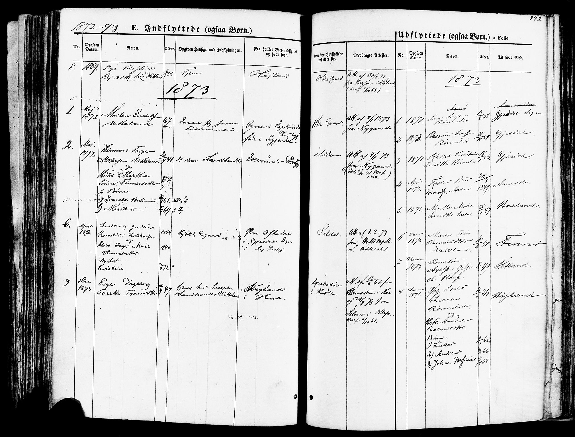 Høgsfjord sokneprestkontor, SAST/A-101624/H/Ha/Haa/L0002: Parish register (official) no. A 2, 1855-1885, p. 342