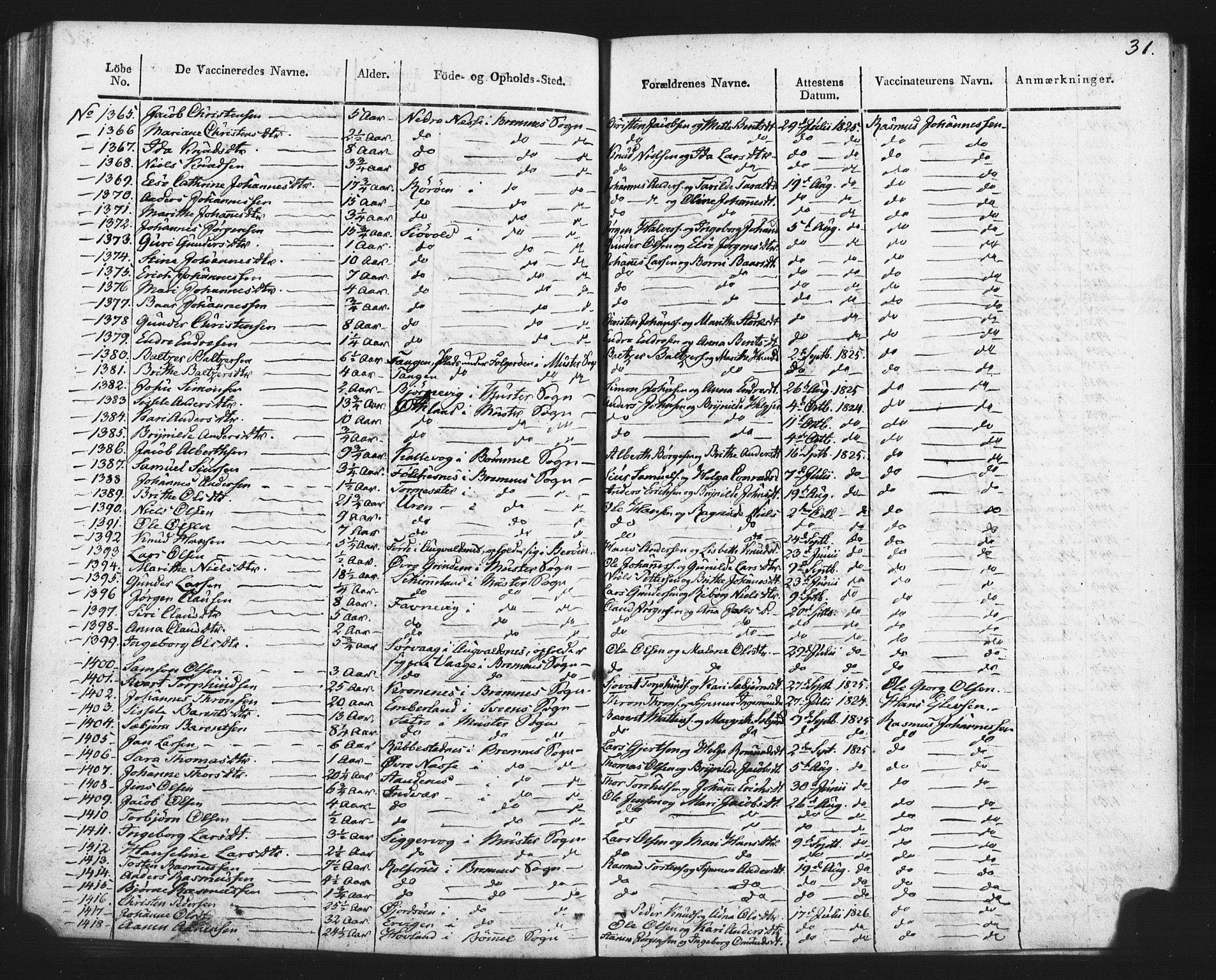 Finnås sokneprestembete, SAB/A-99925/H/Ha/Haa/Haaa/L0010: Parish register (official) no. A 10, 1814-1830, p. 31