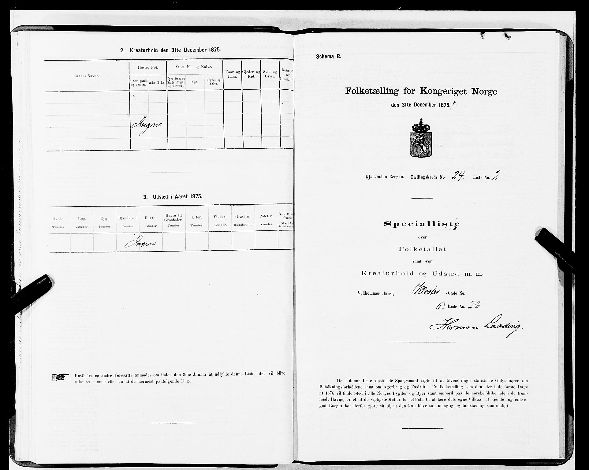 SAB, 1875 census for 1301 Bergen, 1875, p. 1238