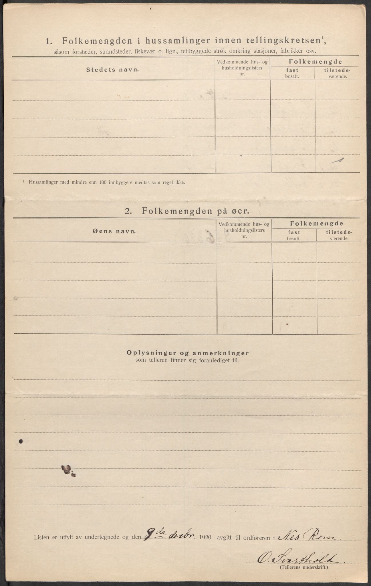 SAO, 1920 census for Nes, 1920, p. 24