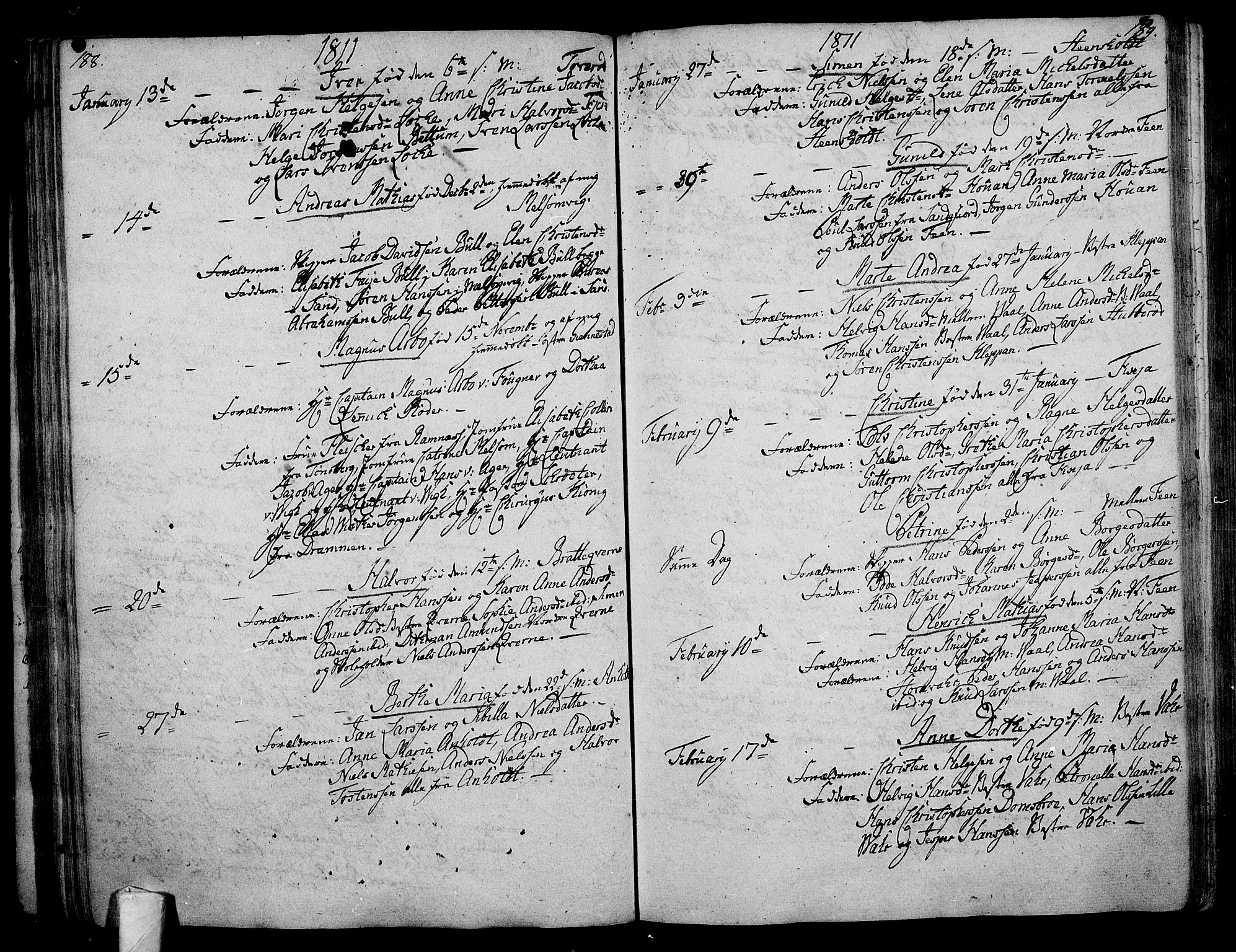 Stokke kirkebøker, SAKO/A-320/F/Fa/L0004: Parish register (official) no. I 4, 1804-1815, p. 188-189