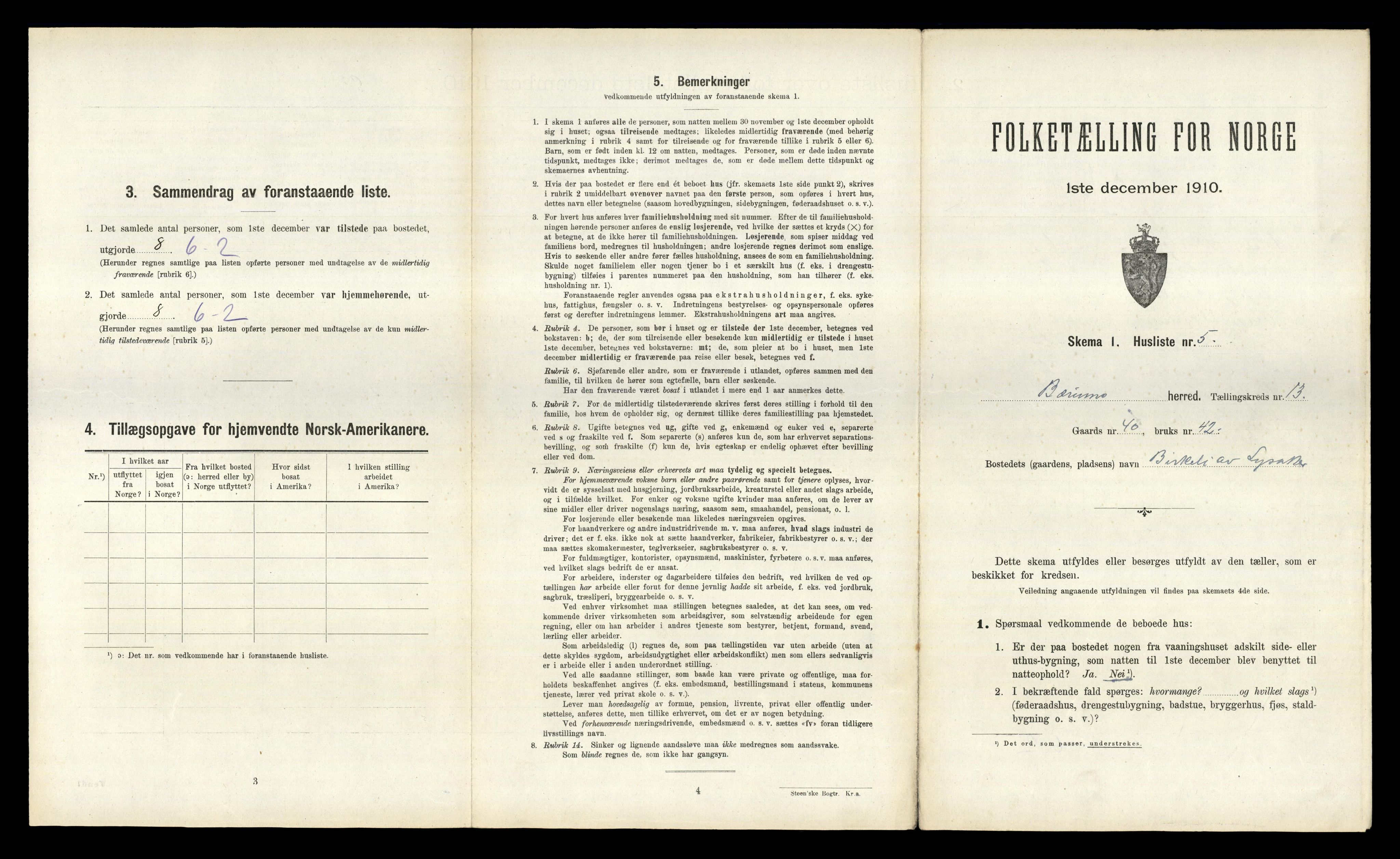 RA, 1910 census for Bærum, 1910, p. 1977