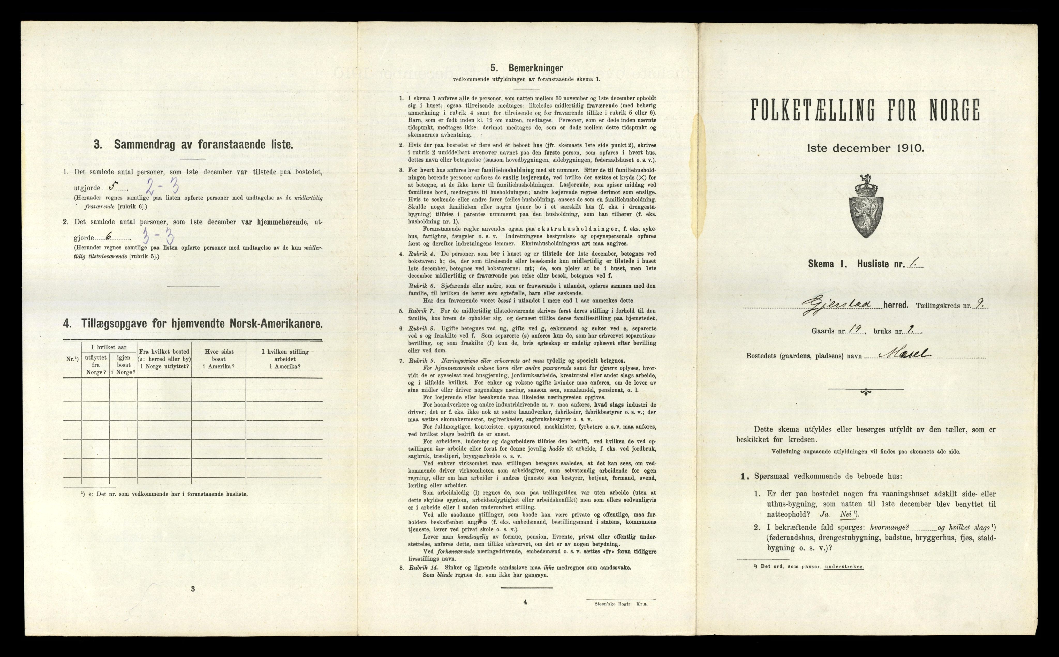 RA, 1910 census for Gjerstad, 1910, p. 705