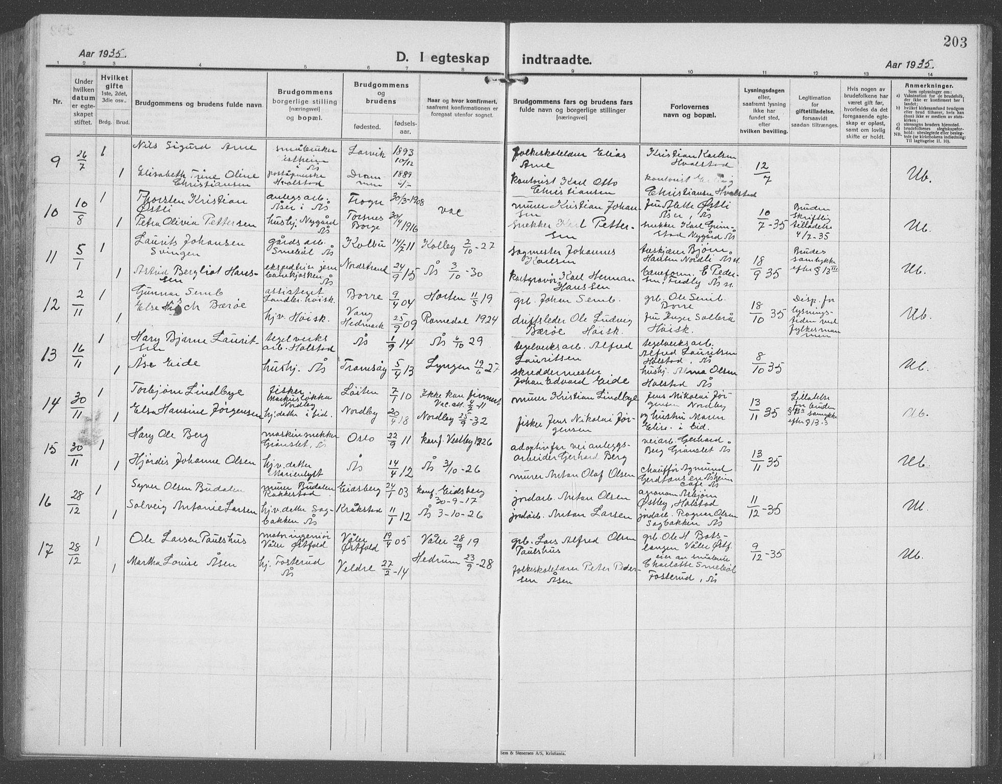 Ås prestekontor Kirkebøker, AV/SAO-A-10894/G/Ga/L0006: Parish register (copy) no. I 6, 1925-1940, p. 203