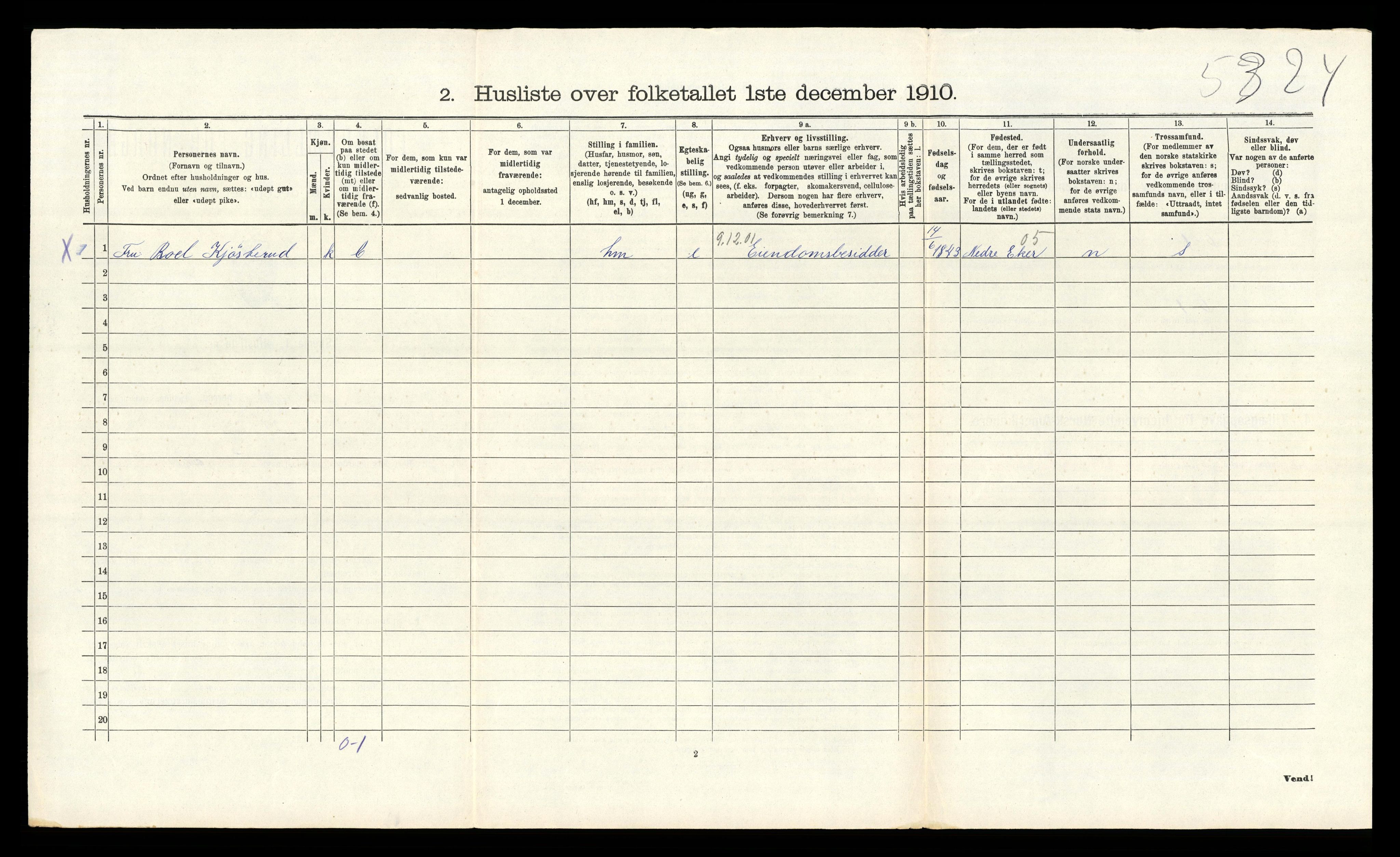 RA, 1910 census for Skoger, 1910, p. 1265