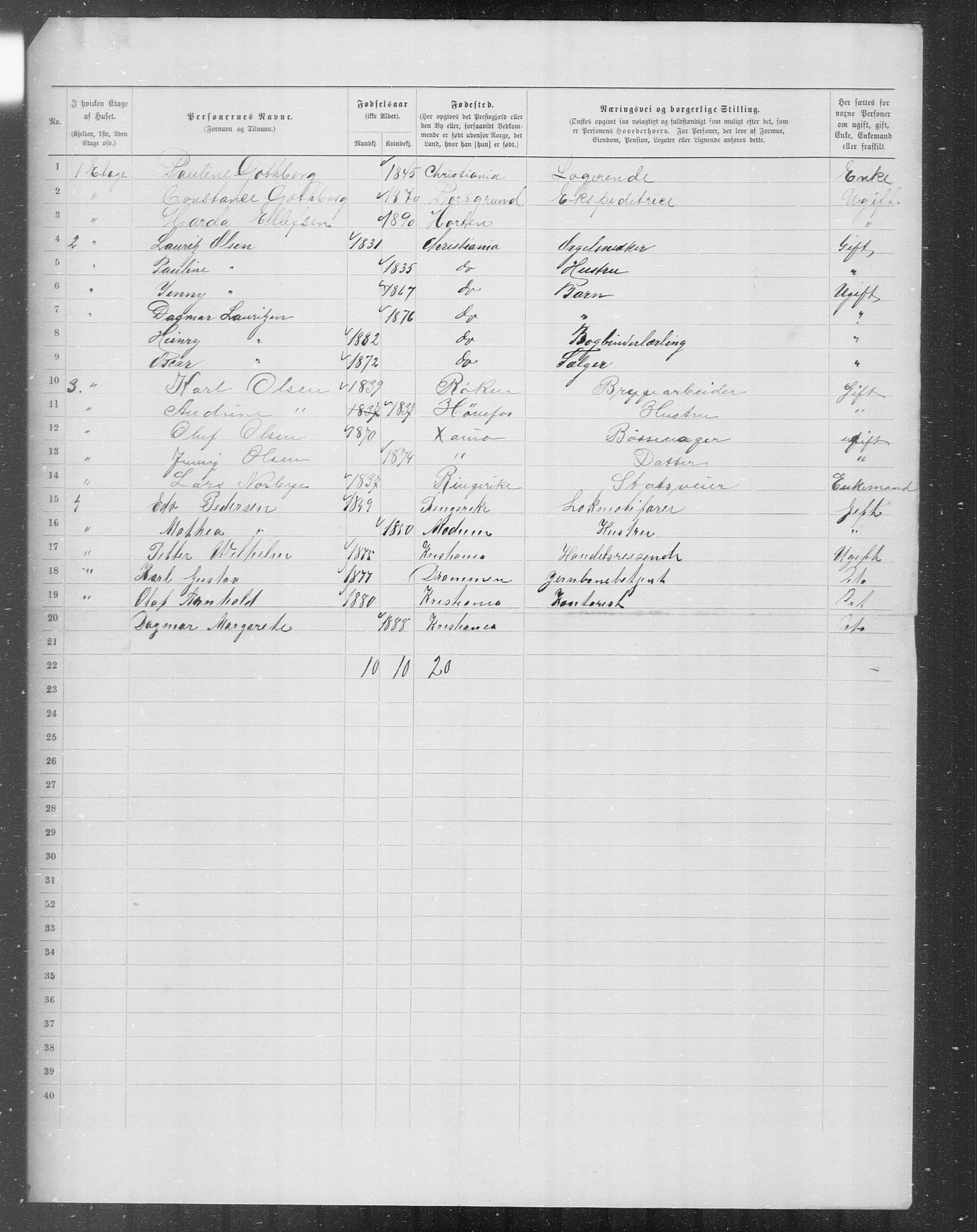 OBA, Municipal Census 1899 for Kristiania, 1899, p. 6804