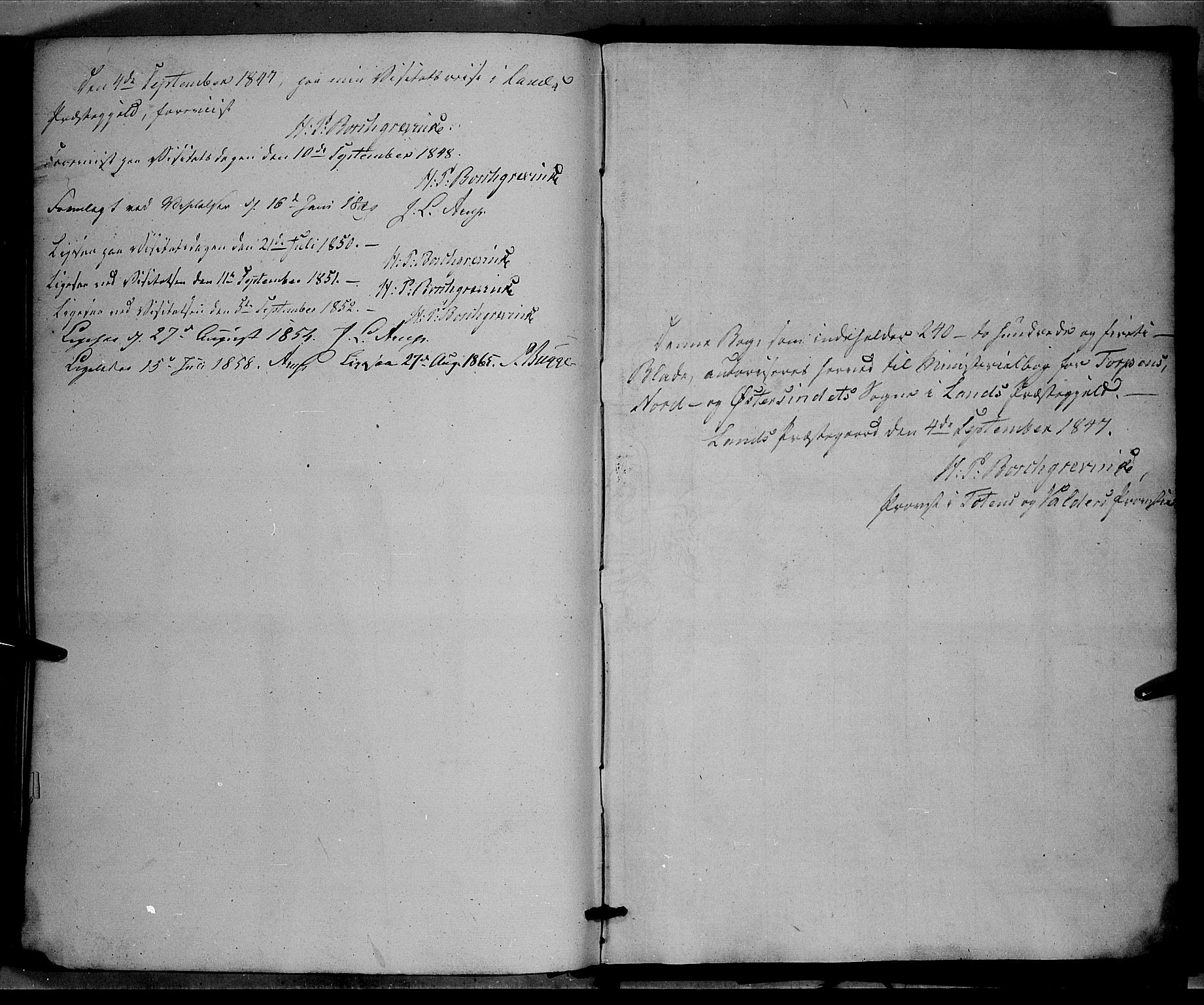 Land prestekontor, SAH/PREST-120/H/Ha/Haa/L0010: Parish register (official) no. 10, 1847-1859