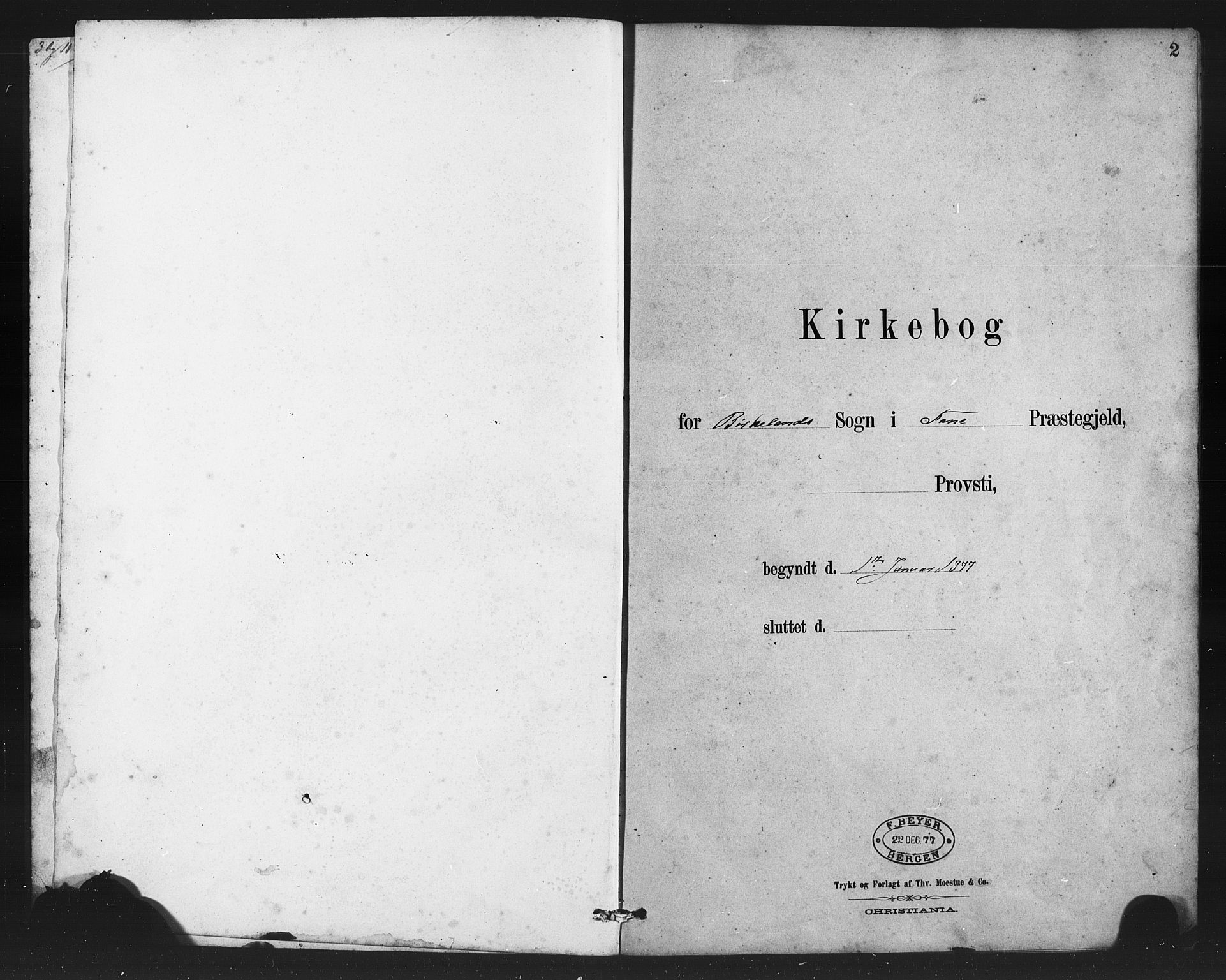 Birkeland Sokneprestembete, SAB/A-74601/H/Hab: Parish register (copy) no. A 3, 1877-1887, p. 2