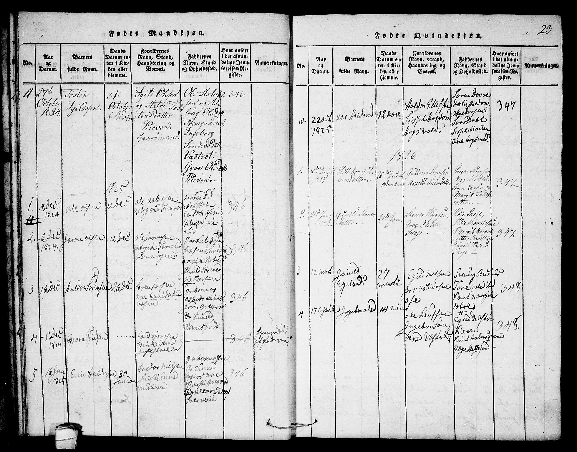 Seljord kirkebøker, SAKO/A-20/F/Fb/L0001: Parish register (official) no. II 1, 1815-1831, p. 23