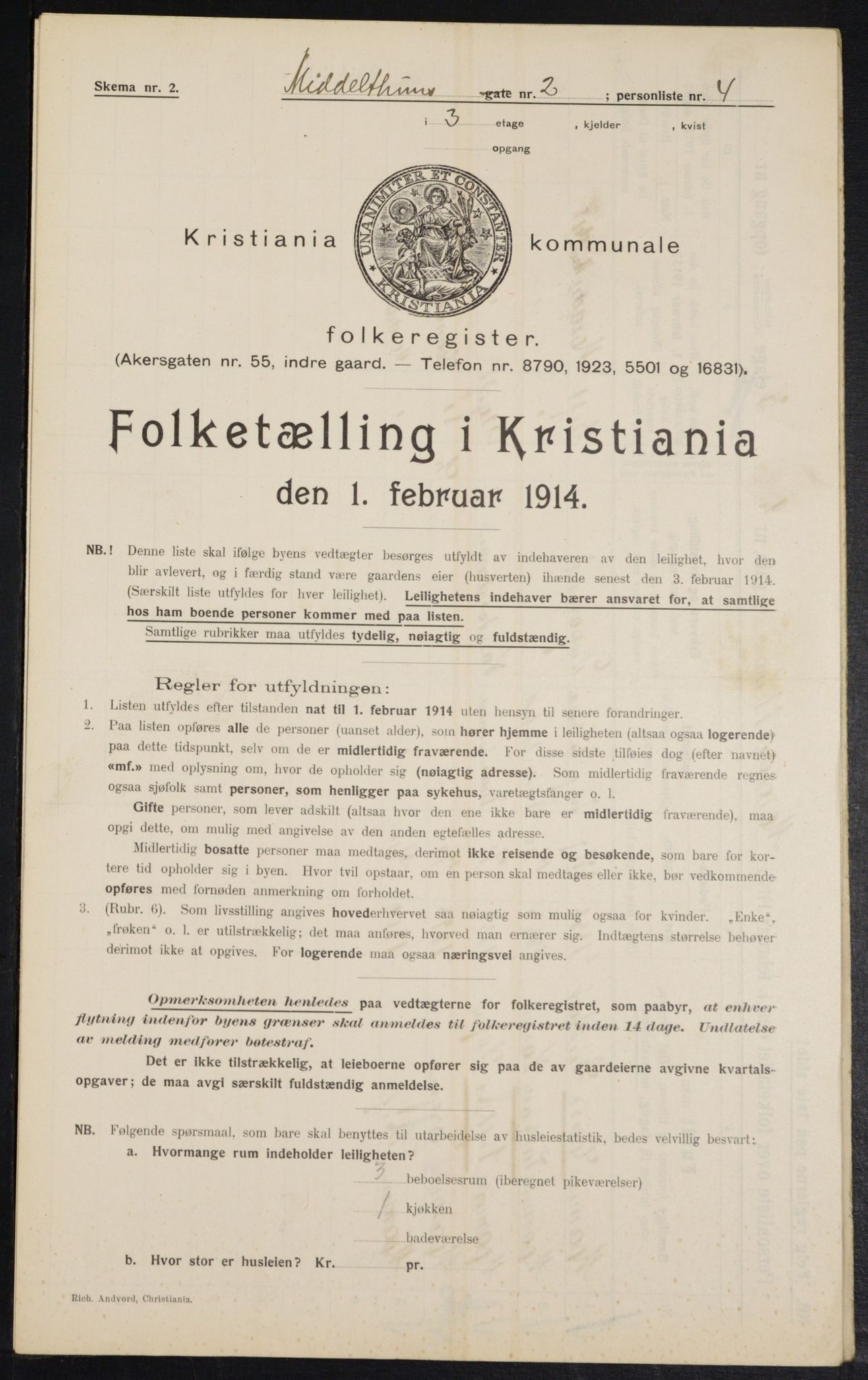 OBA, Municipal Census 1914 for Kristiania, 1914, p. 65269