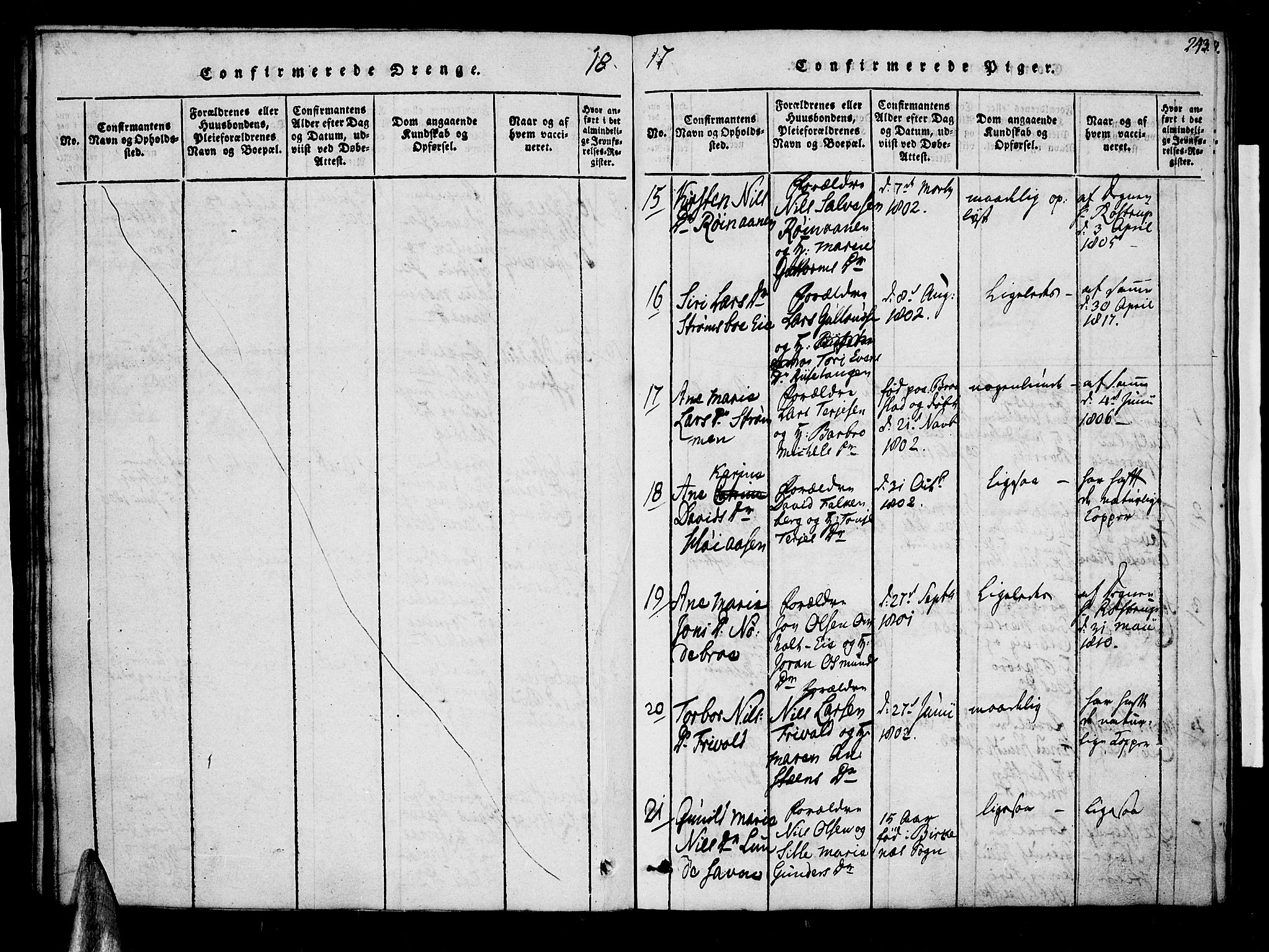 Øyestad sokneprestkontor, AV/SAK-1111-0049/F/Fa/L0012: Parish register (official) no. A 12, 1816-1827, p. 243