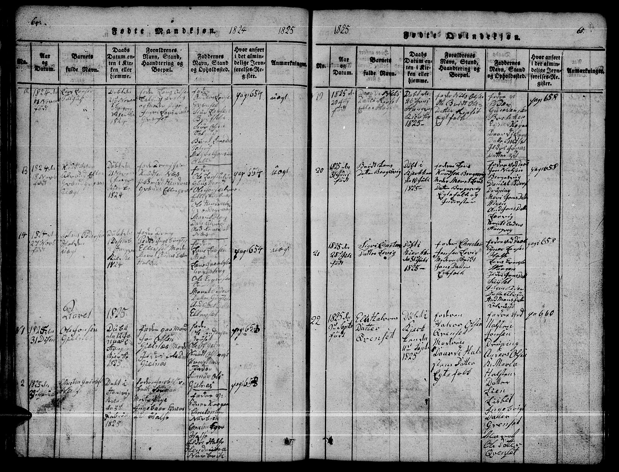 Ministerialprotokoller, klokkerbøker og fødselsregistre - Møre og Romsdal, AV/SAT-A-1454/592/L1031: Parish register (copy) no. 592C01, 1820-1833, p. 64-65