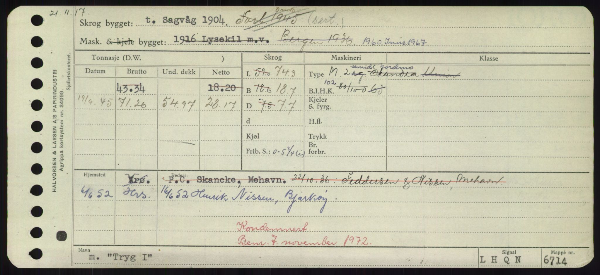 Sjøfartsdirektoratet med forløpere, Skipsmålingen, RA/S-1627/H/Hd/L0039: Fartøy, Ti-Tø, p. 715