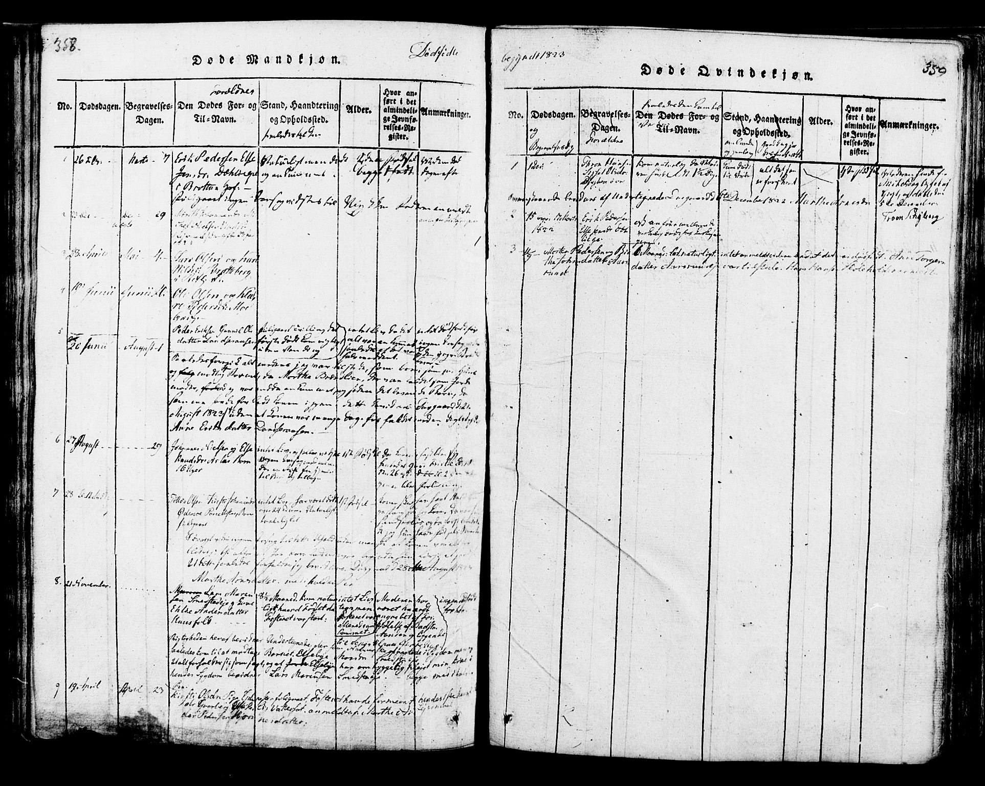 Ringsaker prestekontor, SAH/PREST-014/K/Ka/L0005: Parish register (official) no. 5, 1814-1826, p. 358-359