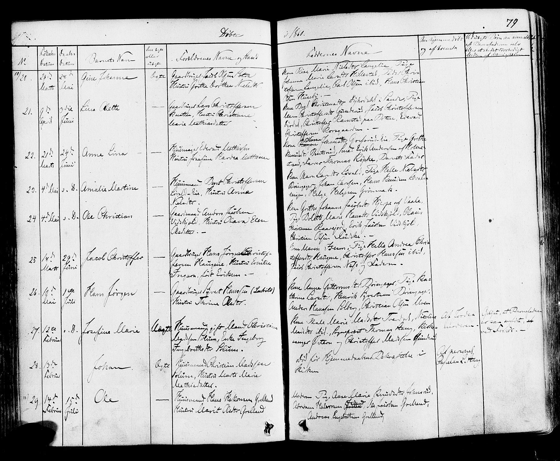 Botne kirkebøker, SAKO/A-340/F/Fa/L0006: Parish register (official) no. I 6, 1836-1877, p. 79