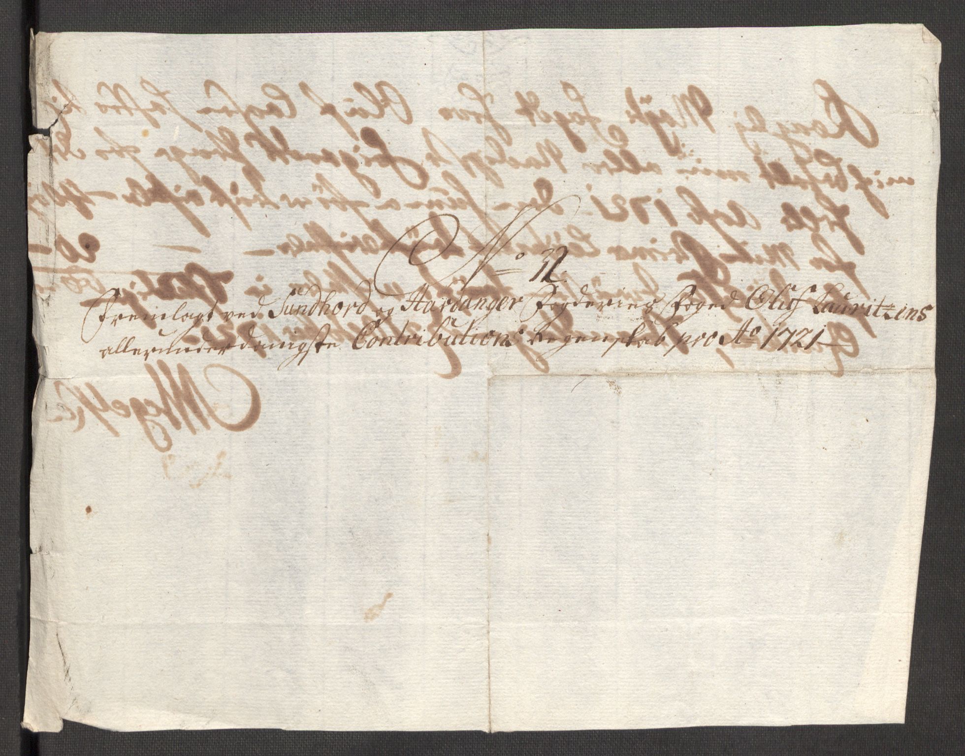 Rentekammeret inntil 1814, Reviderte regnskaper, Fogderegnskap, AV/RA-EA-4092/R48/L3000: Fogderegnskap Sunnhordland og Hardanger, 1721, p. 201