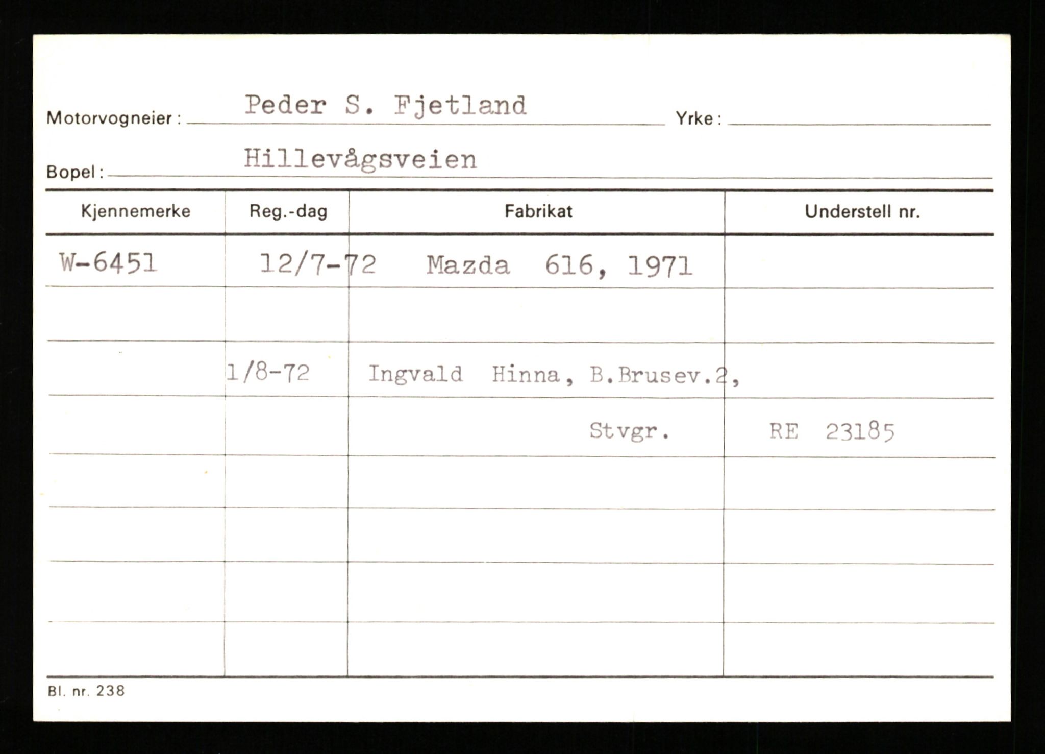 Stavanger trafikkstasjon, SAST/A-101942/0/G/L0002: Registreringsnummer: 5791 - 10405, 1930-1971, p. 301