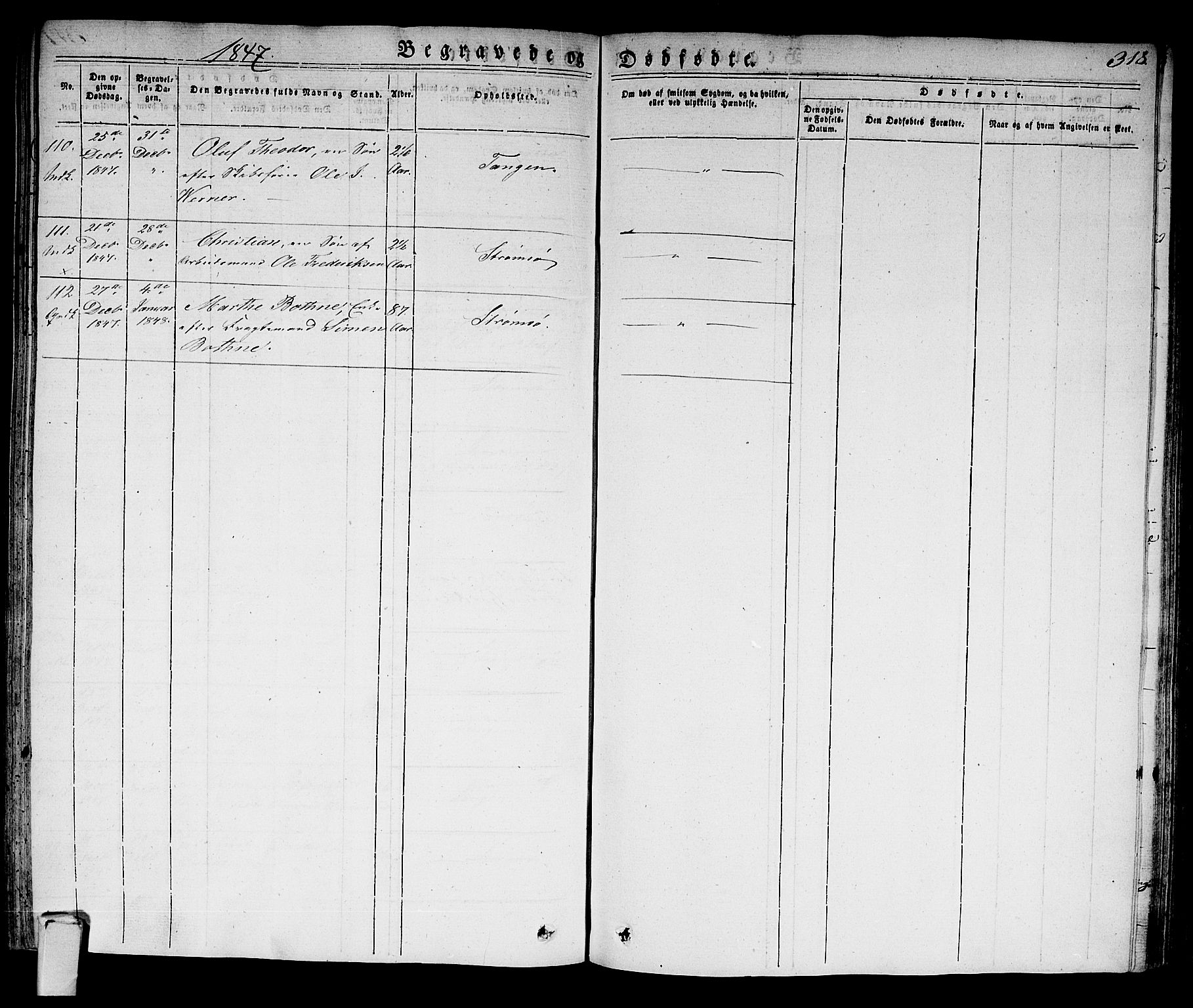 Strømsø kirkebøker, AV/SAKO-A-246/F/Fa/L0012: Parish register (official) no. I 12, 1830-1847, p. 318