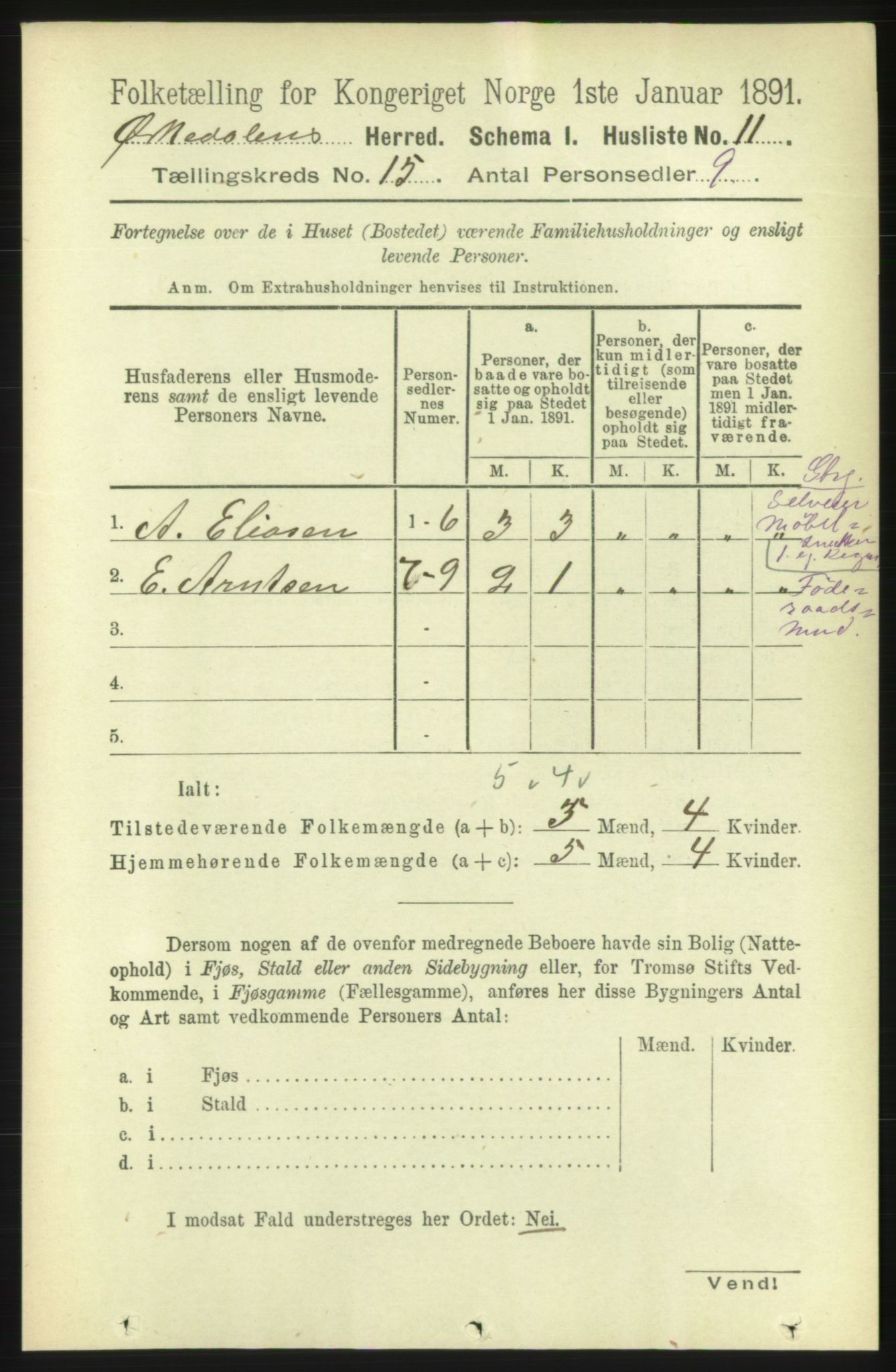 RA, 1891 census for 1638 Orkdal, 1891, p. 6850