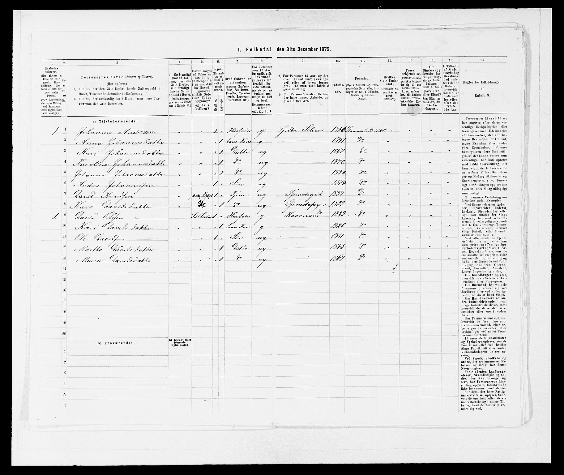 SAB, 1875 census for 1251P Bruvik, 1875, p. 410