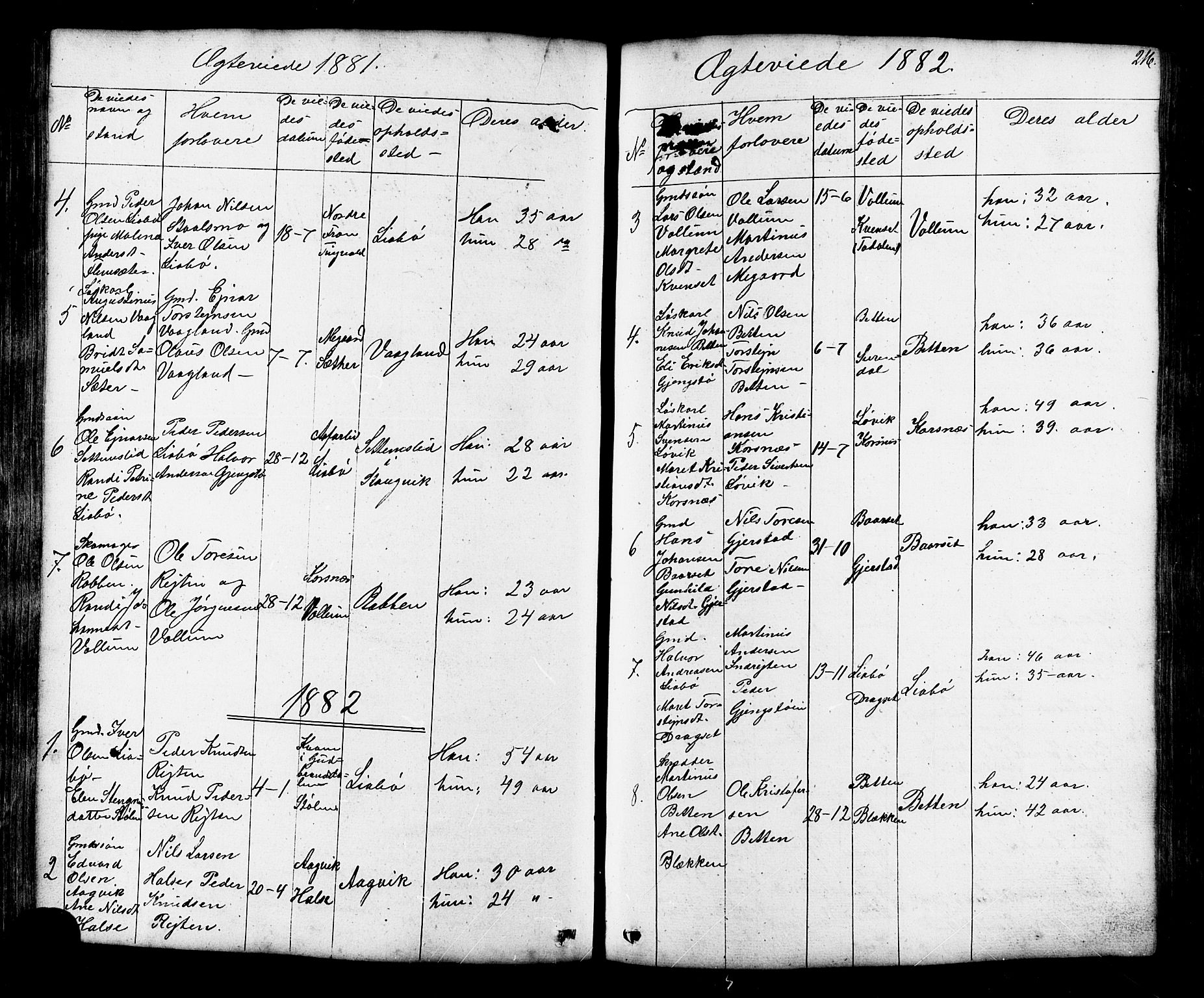 Ministerialprotokoller, klokkerbøker og fødselsregistre - Møre og Romsdal, SAT/A-1454/576/L0890: Parish register (copy) no. 576C01, 1837-1908, p. 216