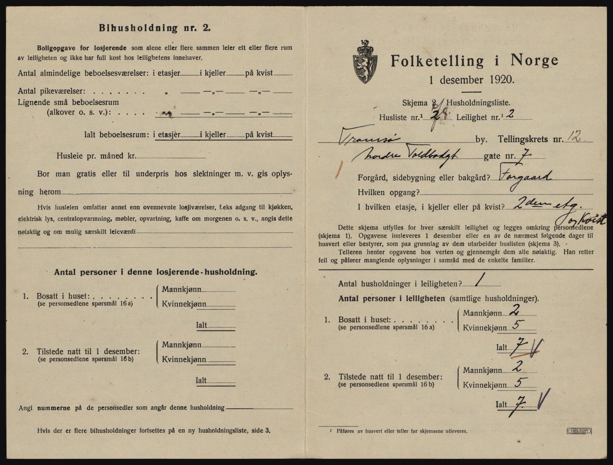 SATØ, 1920 census for Tromsø, 1920, p. 6165