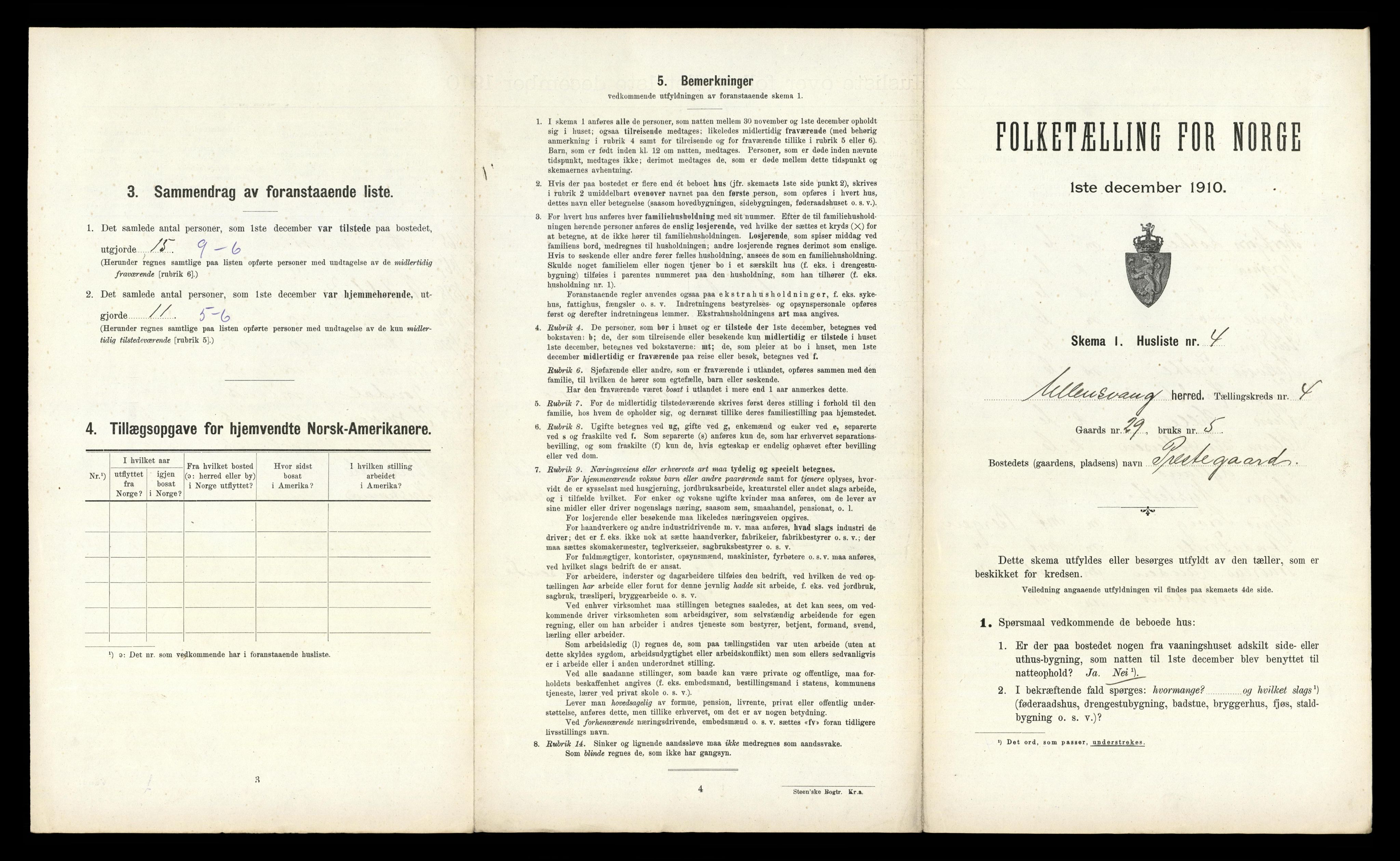 RA, 1910 census for Ullensvang, 1910, p. 379