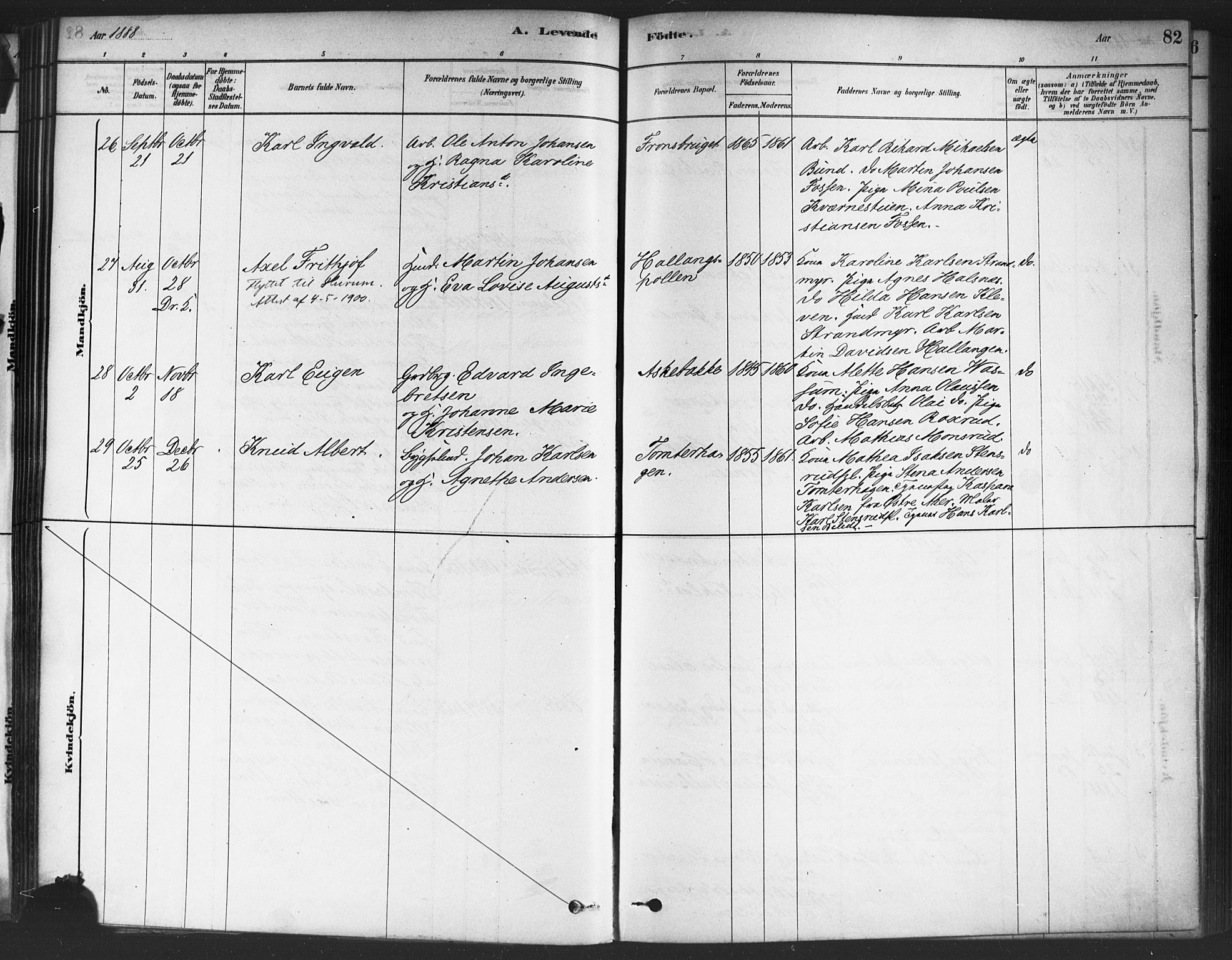 Drøbak prestekontor Kirkebøker, SAO/A-10142a/F/Fc/L0002: Parish register (official) no. III 2, 1878-1891, p. 82