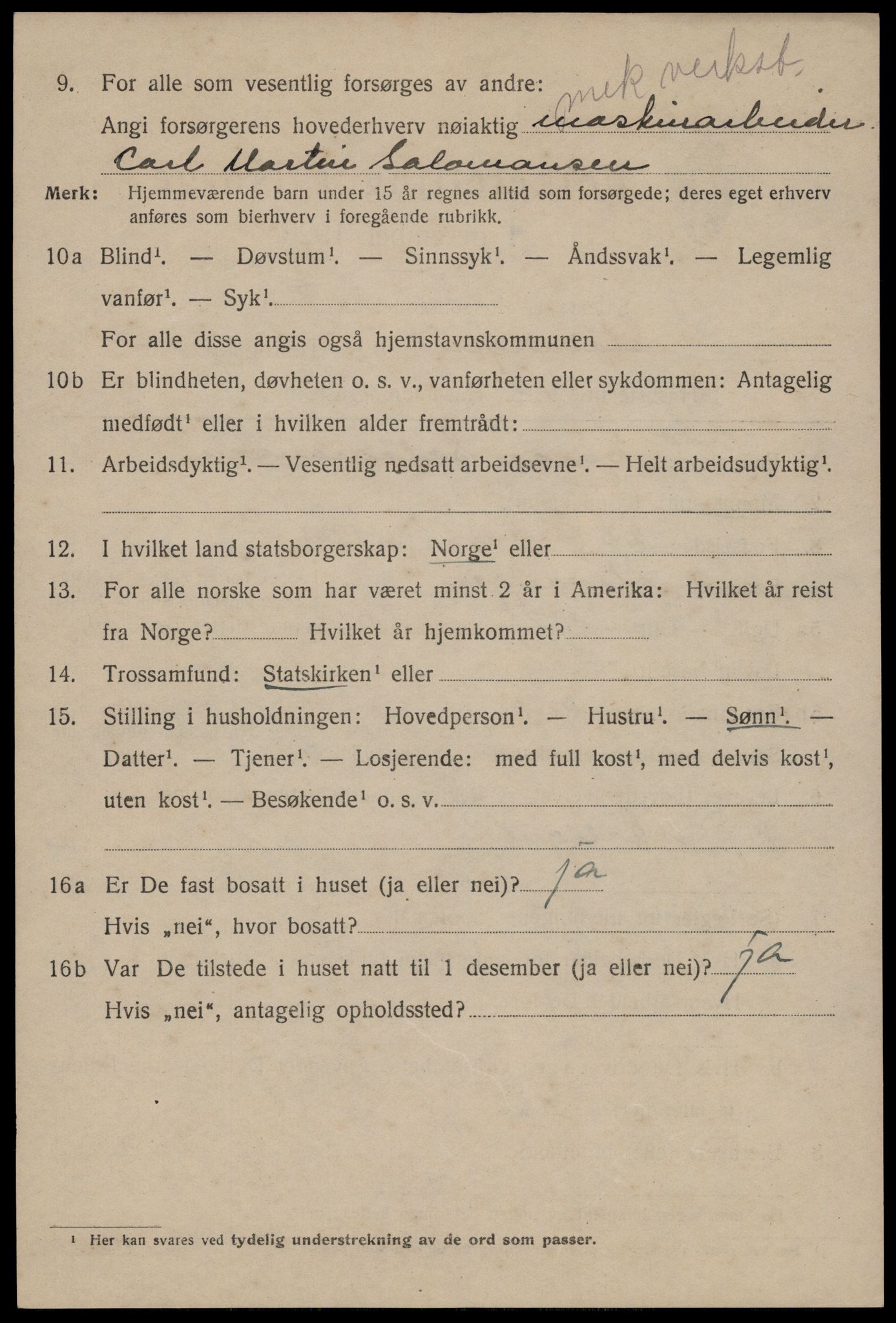 SAST, 1920 census for Stavanger, 1920, p. 93959