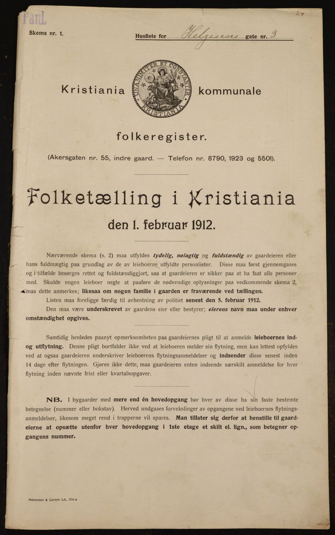 OBA, Municipal Census 1912 for Kristiania, 1912, p. 37815